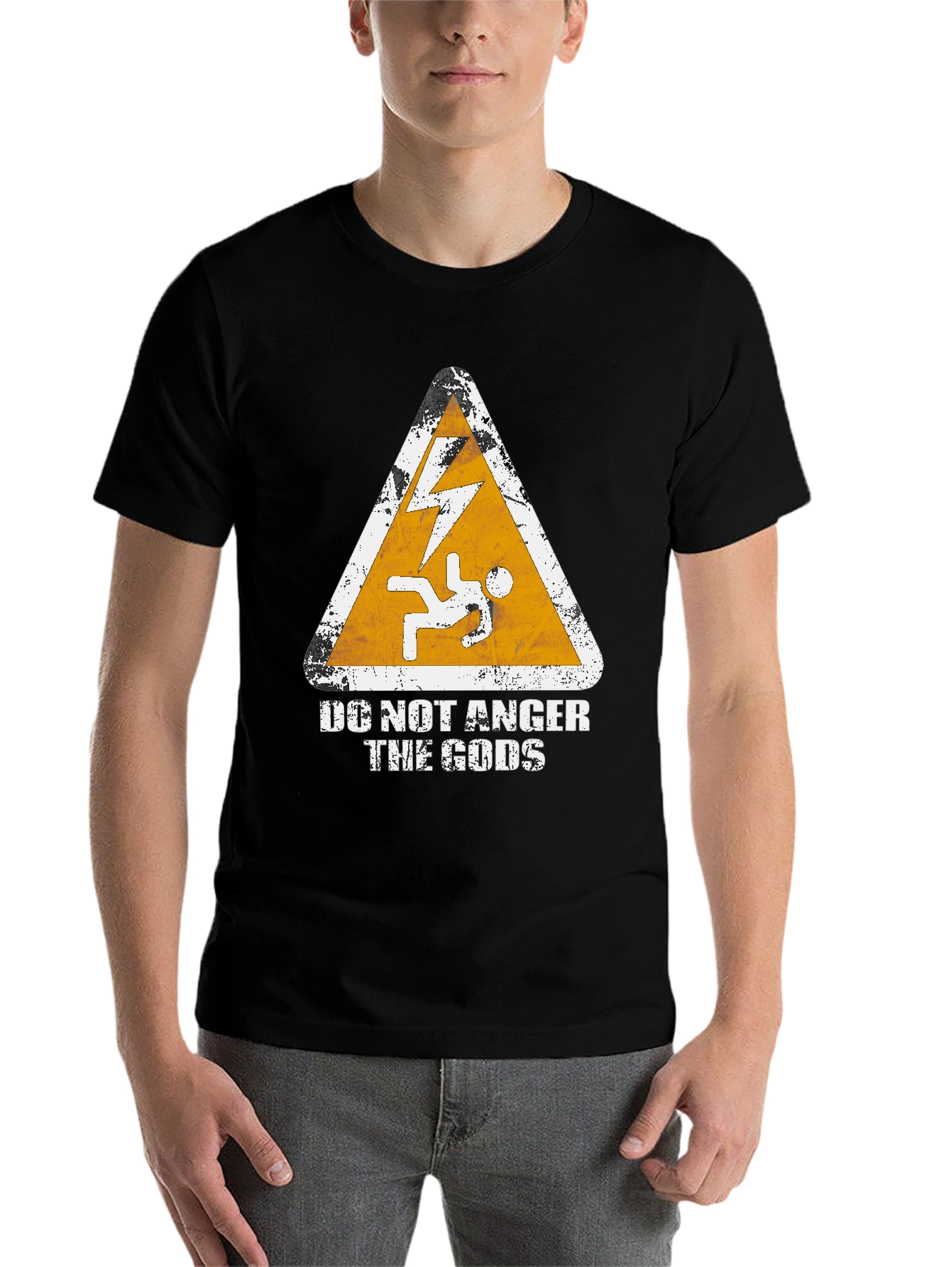 Black Do Not Anger the Gods Graphic Tee - Black view 7