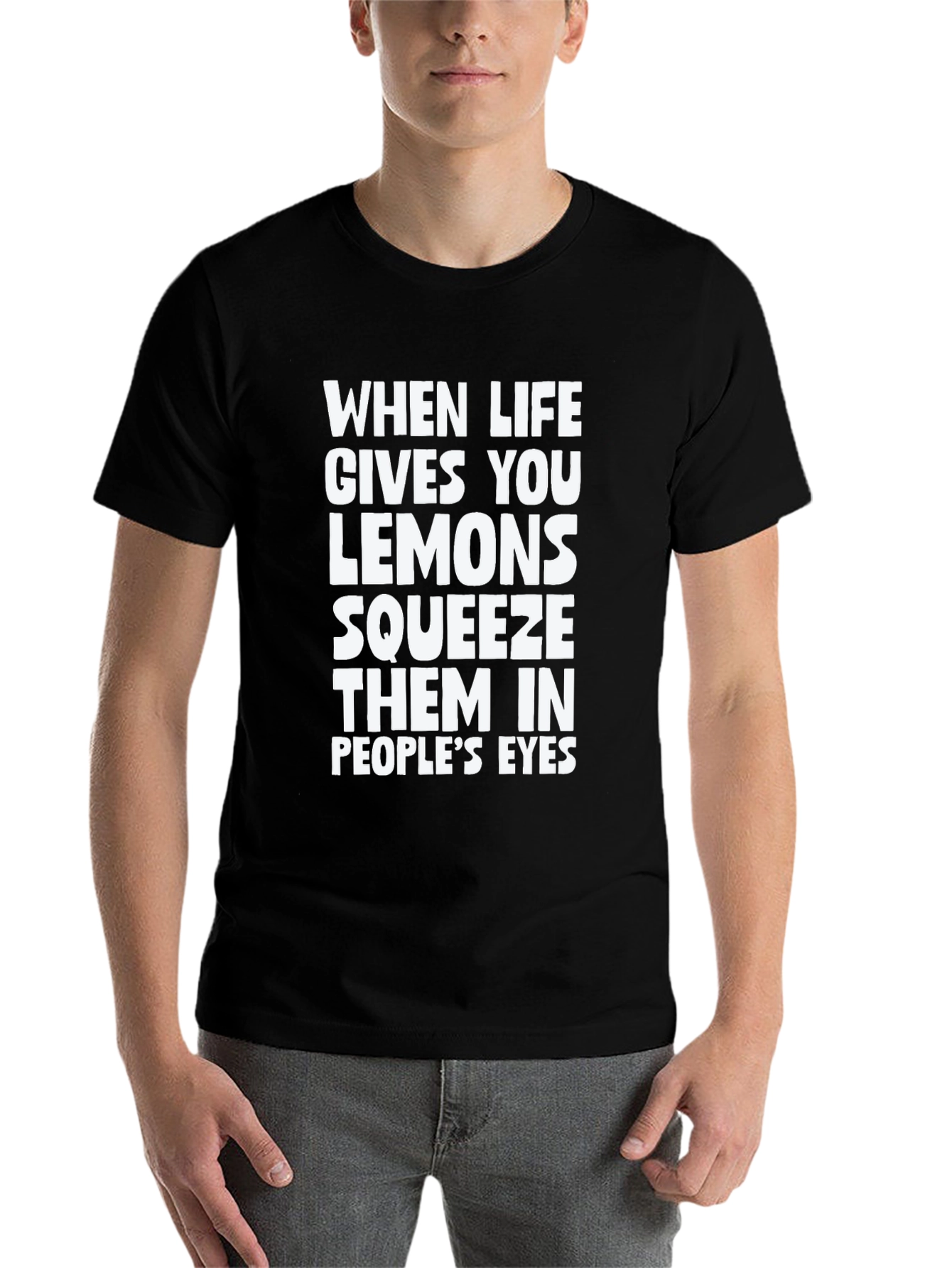 Black Squeeze Lemons Funny Graphic Tee view 7