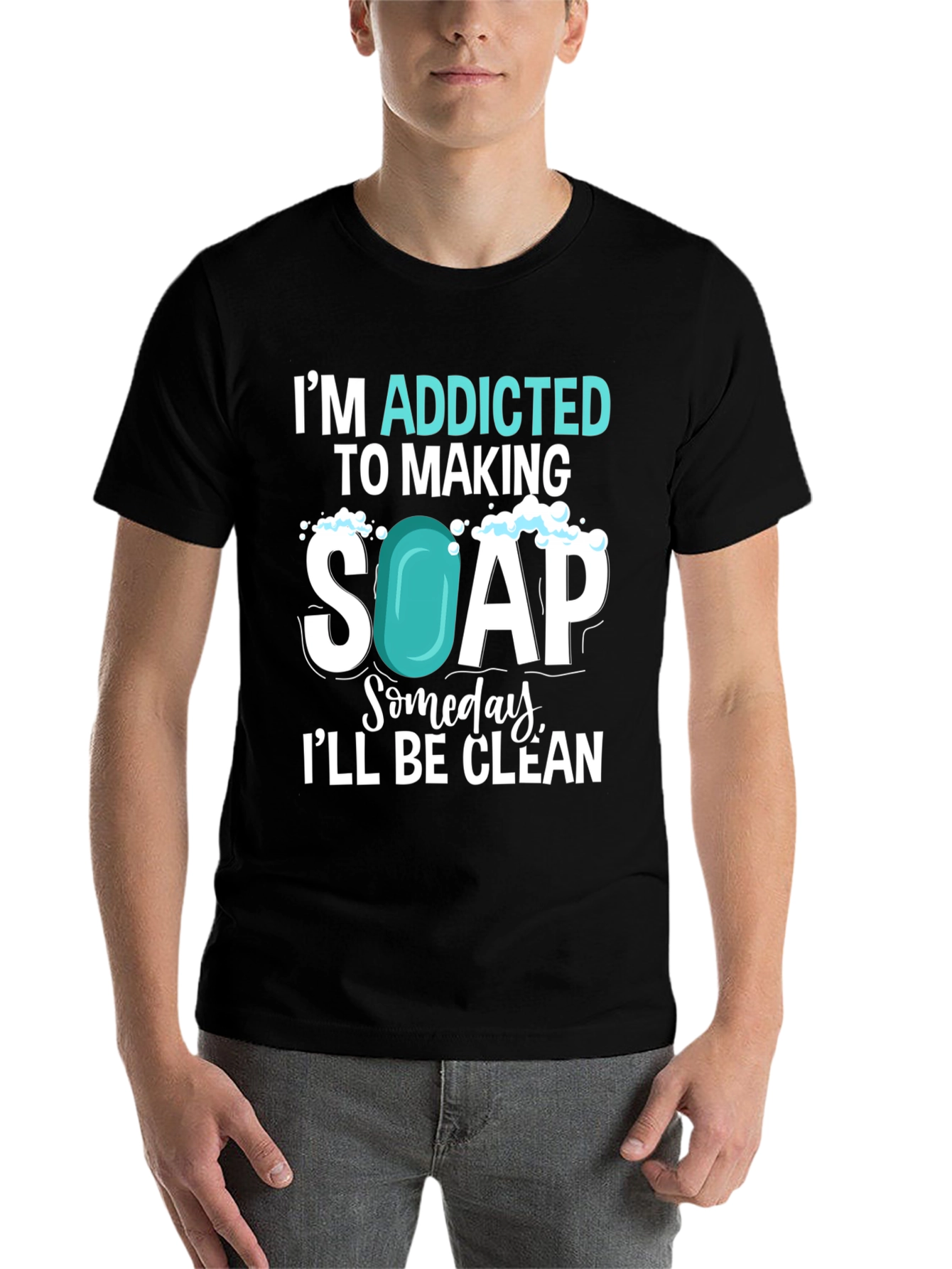 Black Addicted to Making Soap T-Shirt view 7