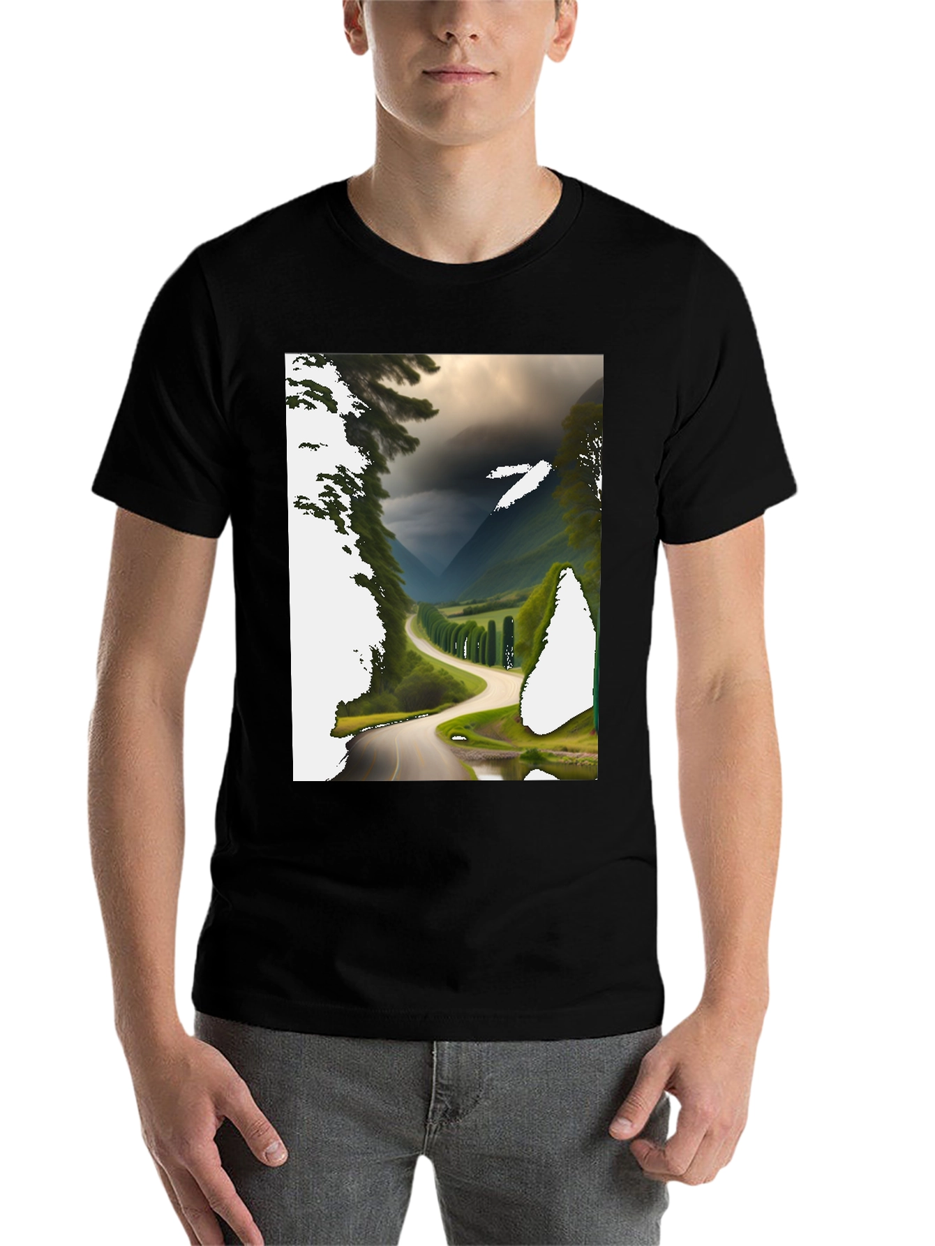 Black Scenic Route Graphic Tee - Black view 7