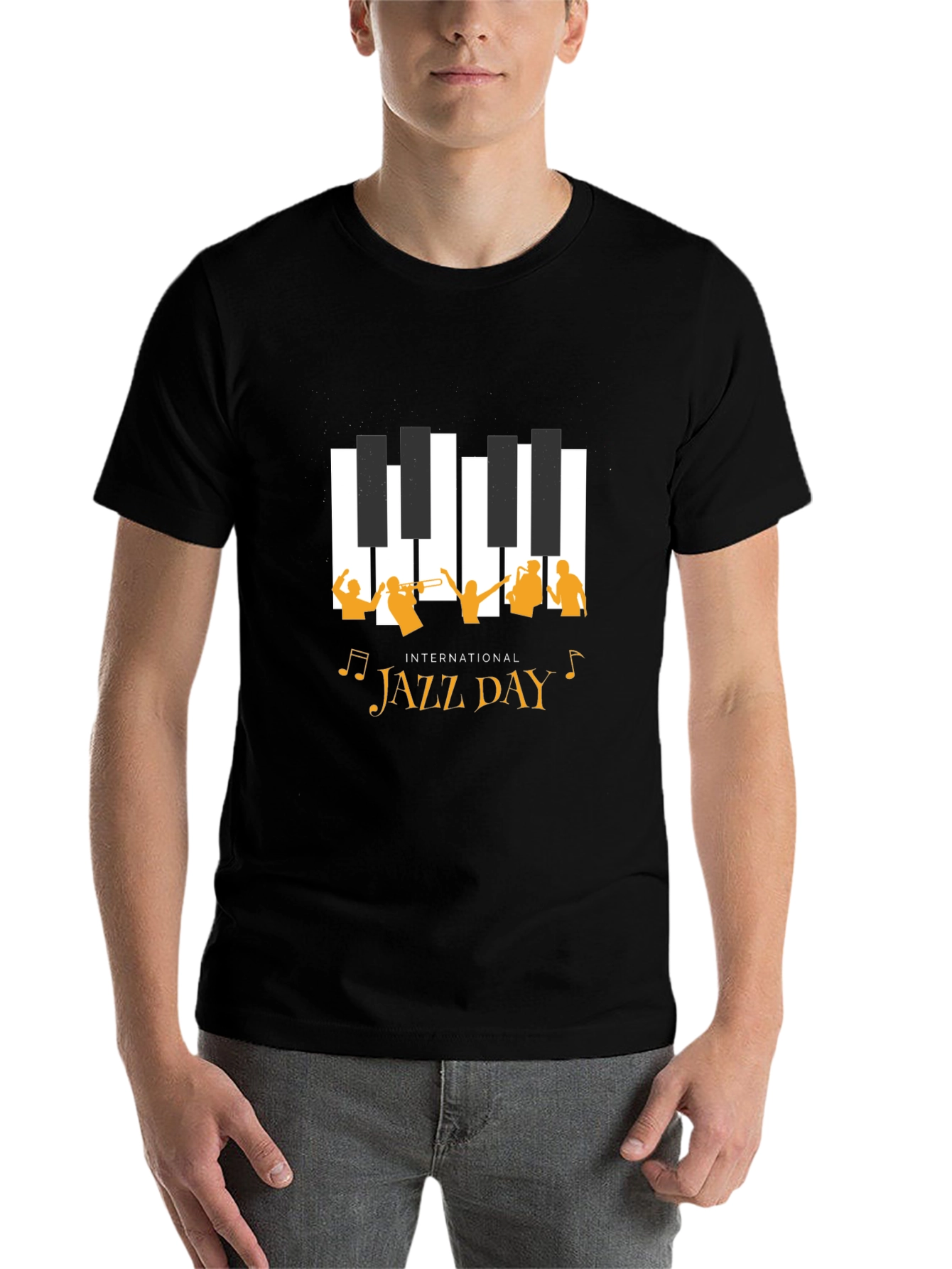 Black International Jazz Day Black T-Shirt view 7
