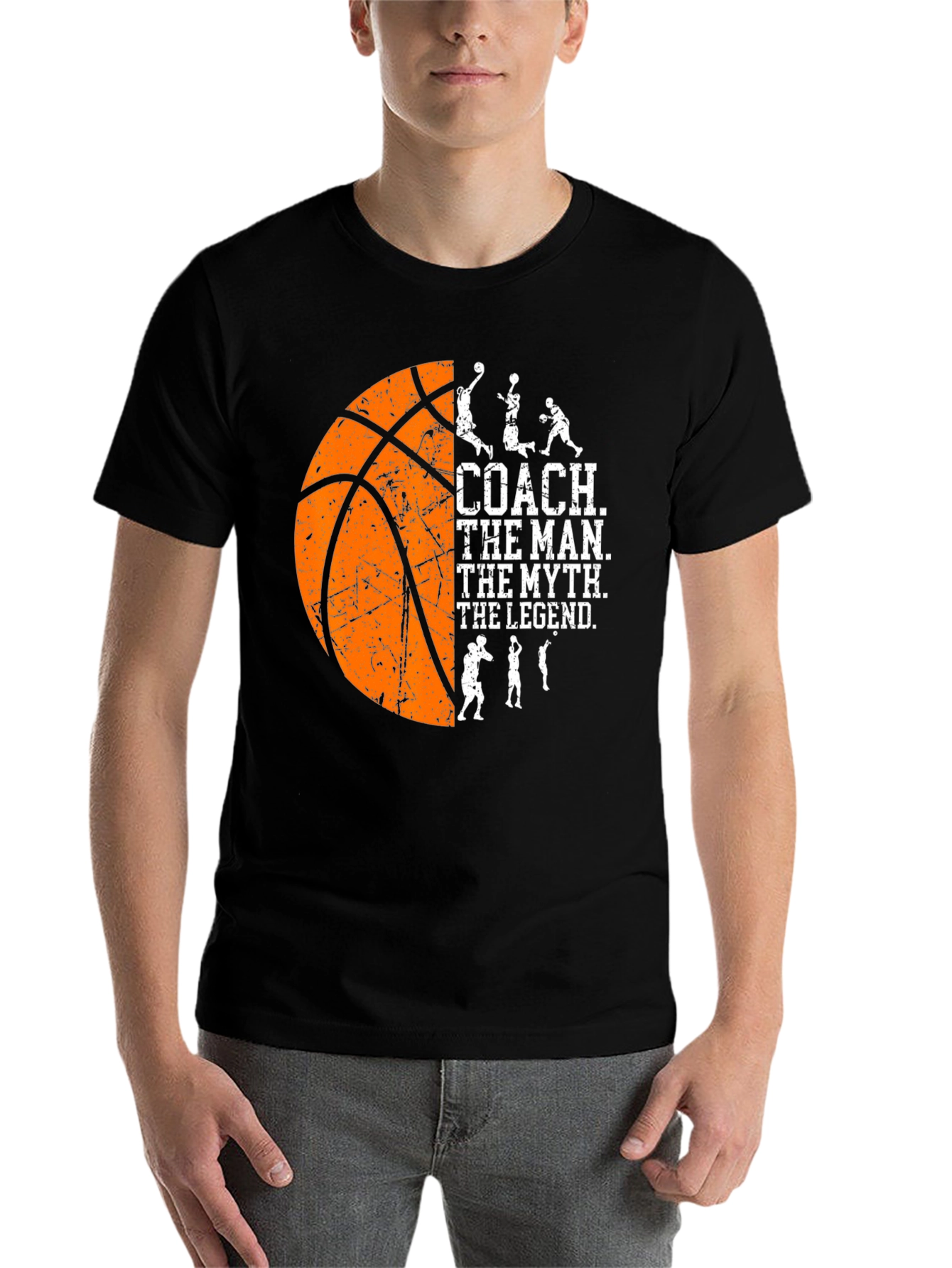 Black Basketball Coach Graphic Tee view 7