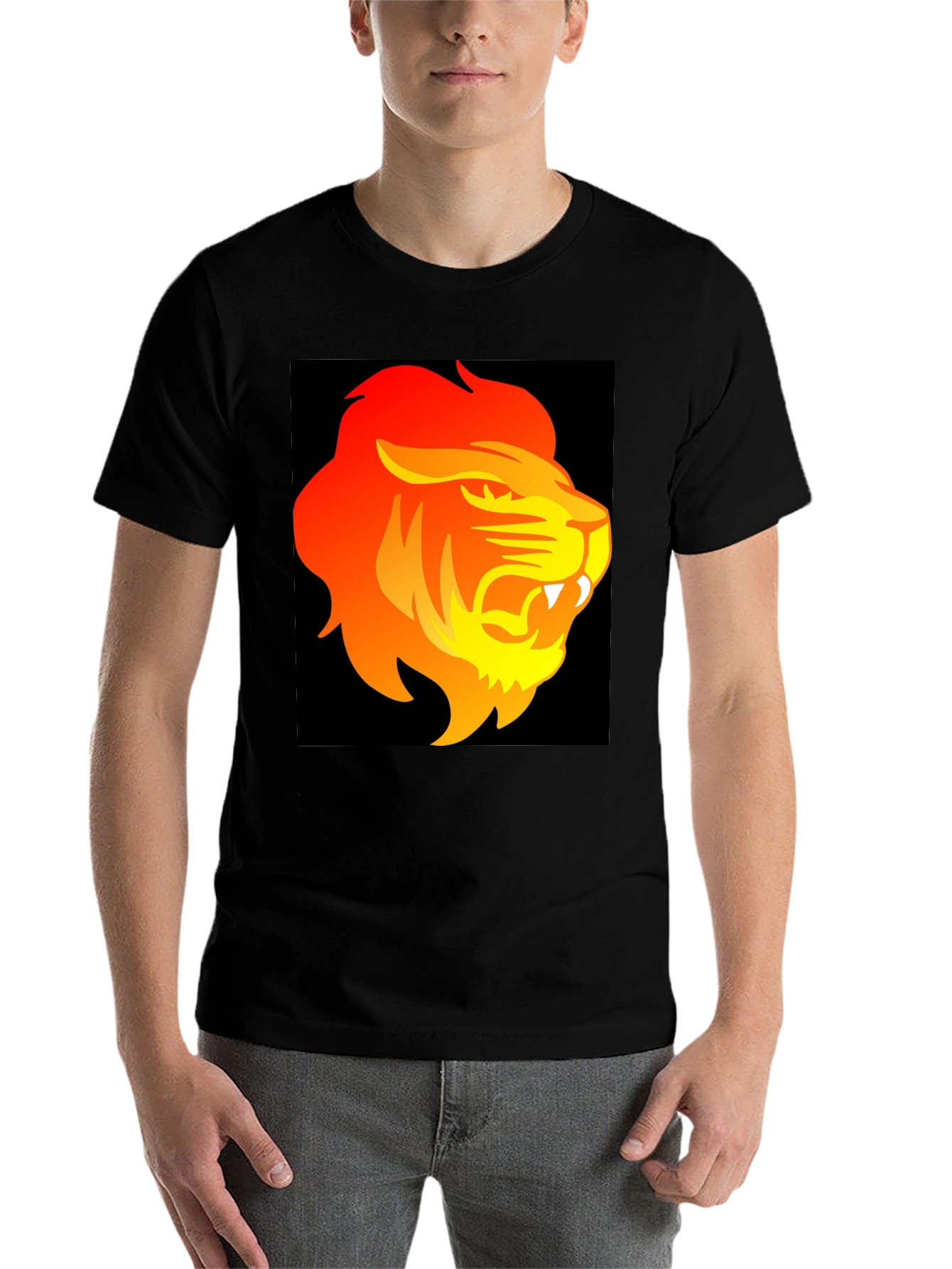 Black Lion Graphic Tee - Fierce Style Black T-Shirt view 7