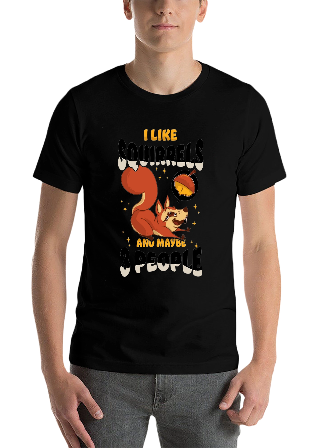 Black Squirrel Lover Graphic T-Shirt view 7