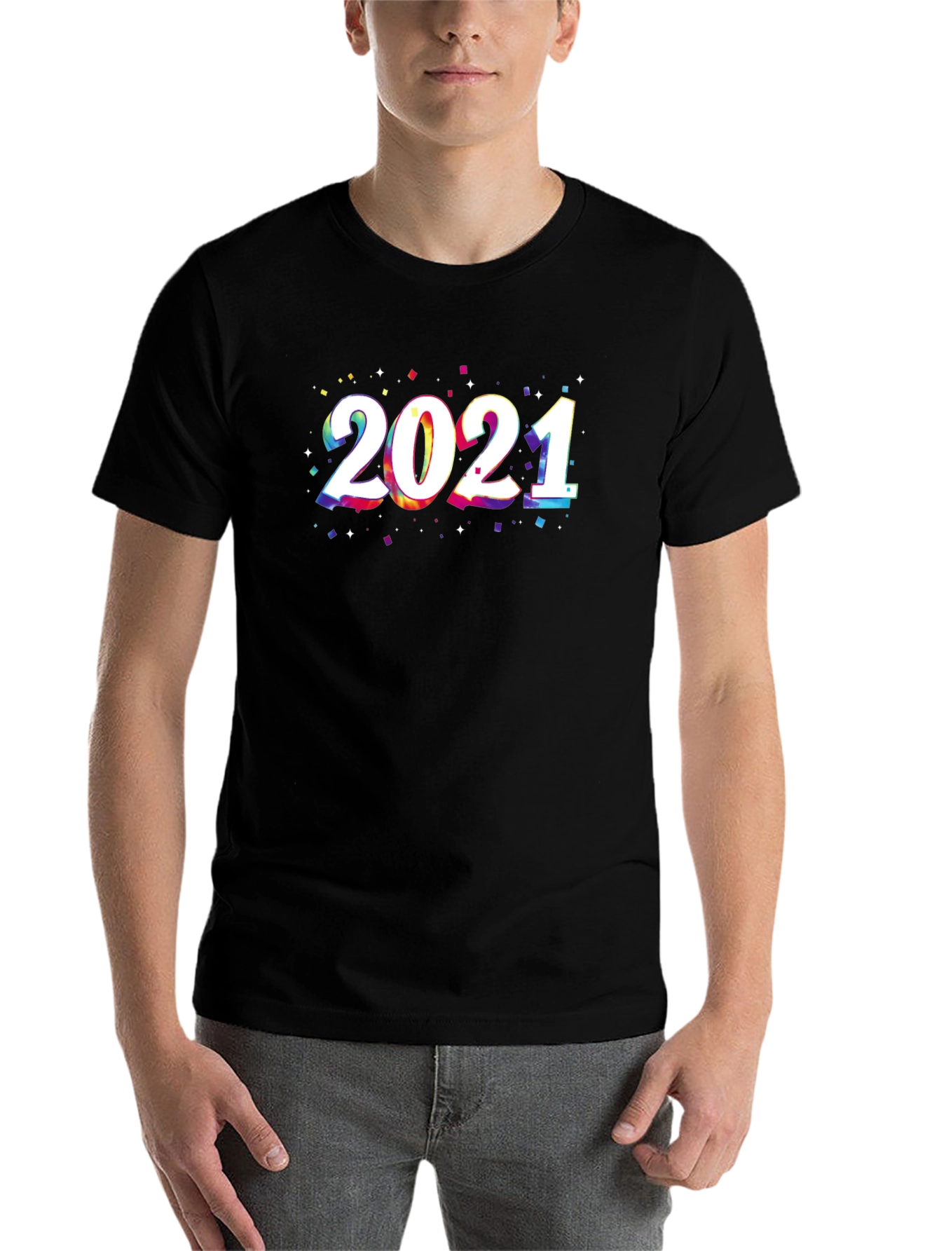 Black 2021 Colorful Graphic Print T-Shirt view 7