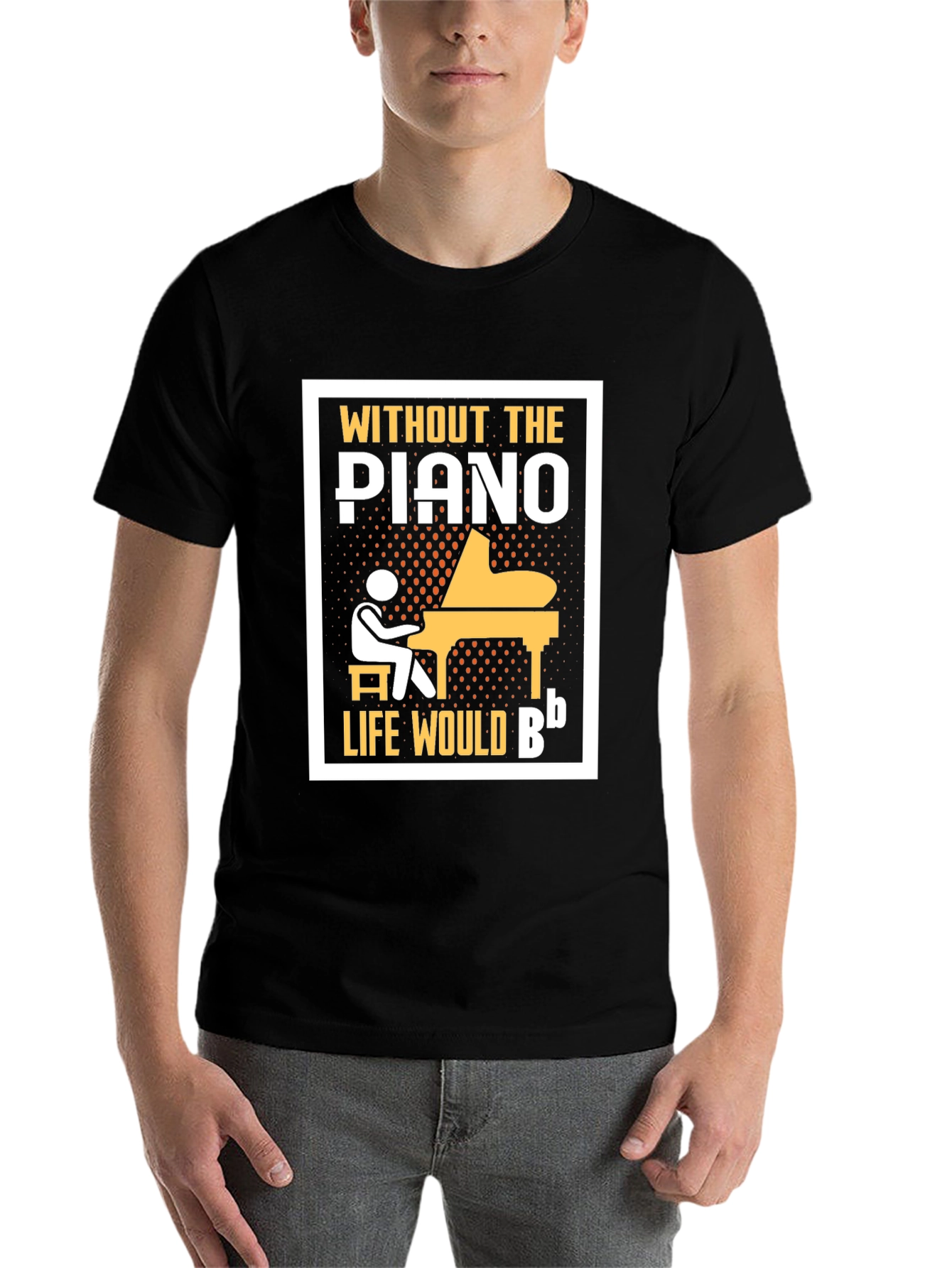 Black Piano T-Shirt: Without the Piano, Life Would Be B Flat view 7