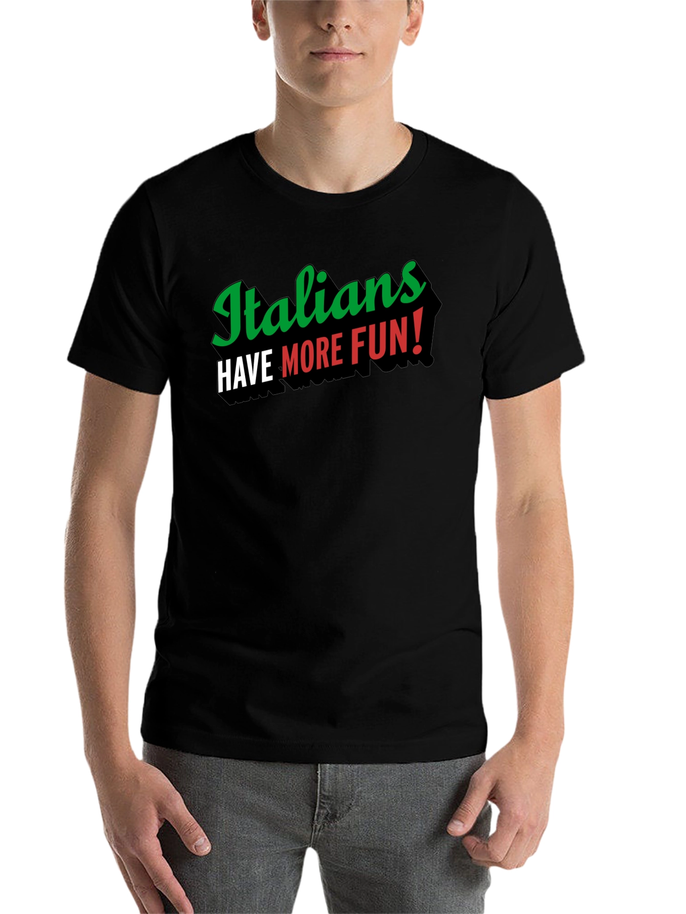 Black Italians Have More Fun! Black T-Shirt view 7