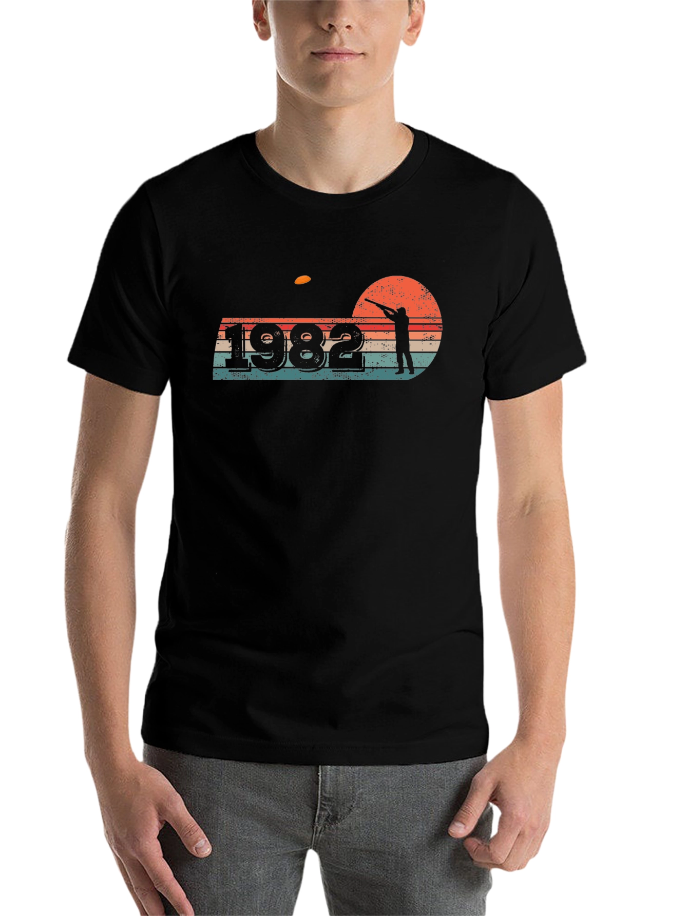 Black Vintage 1982 Clay Shooting T-Shirt view 7