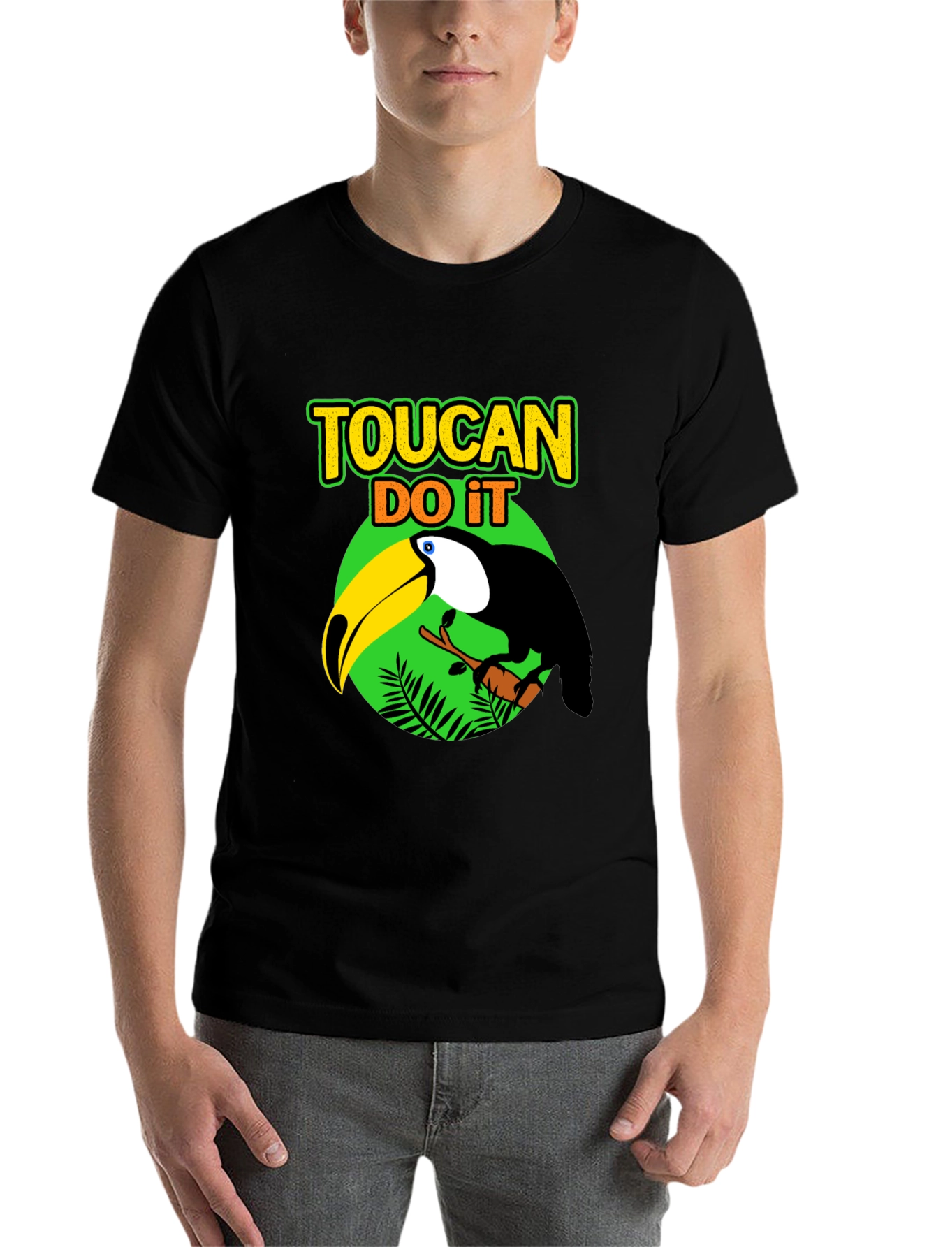Black Toucan Do It Graphic T-Shirt - Tropical Bird Tee view 7