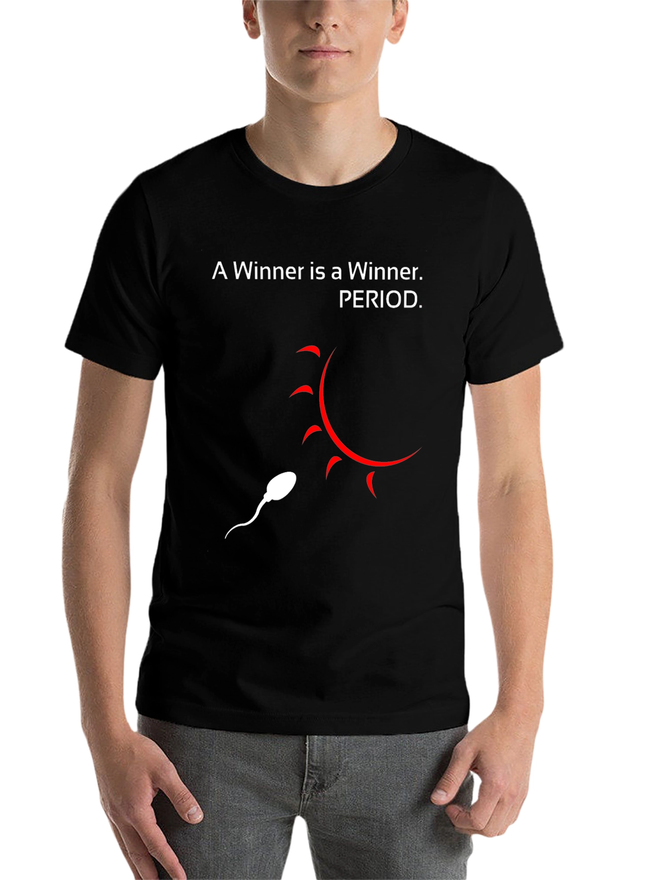 Black Humorous 'A Winner is a Winner' Graphic T-Shirt view 7