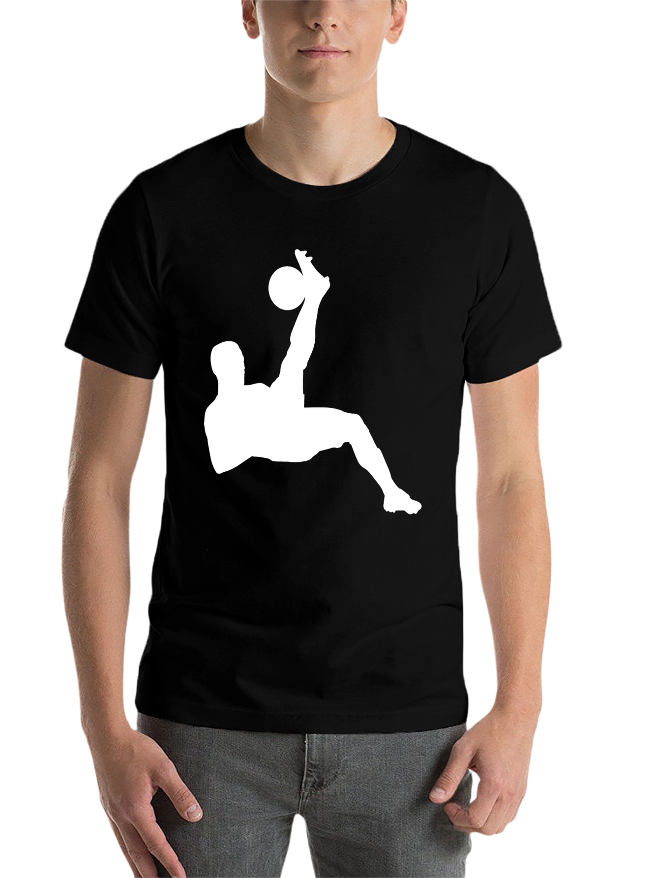 Black Soccer Kick Graphic Tee - Stylish Black T-Shirt view 7