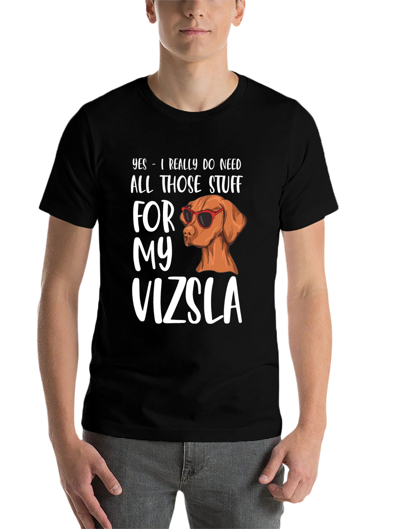 Black Vizsla Dog Lover T-Shirt - Funny Pet Owner Tee view 7