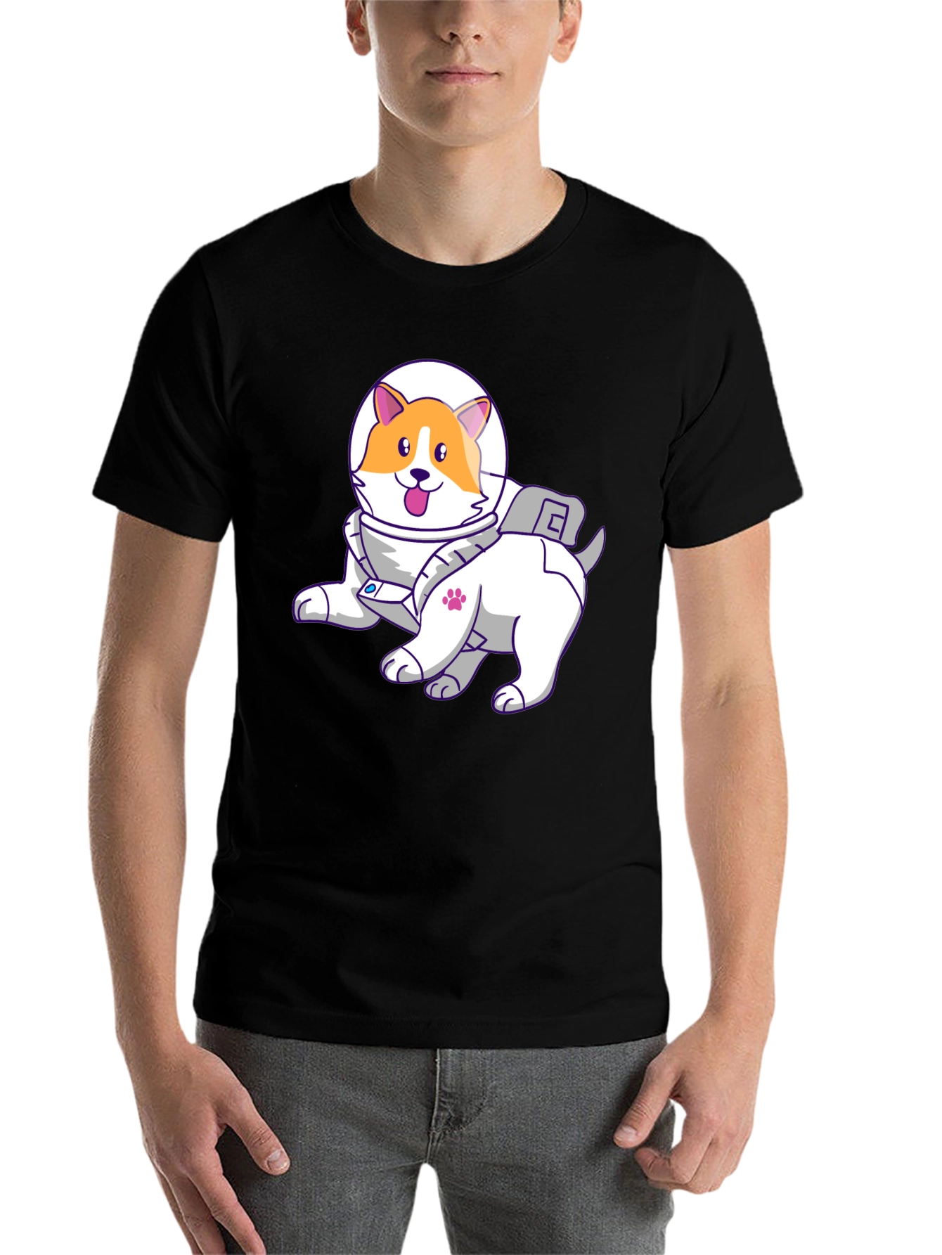 Black Dog Astronaut T-Shirt - Space Pup Tee view 7