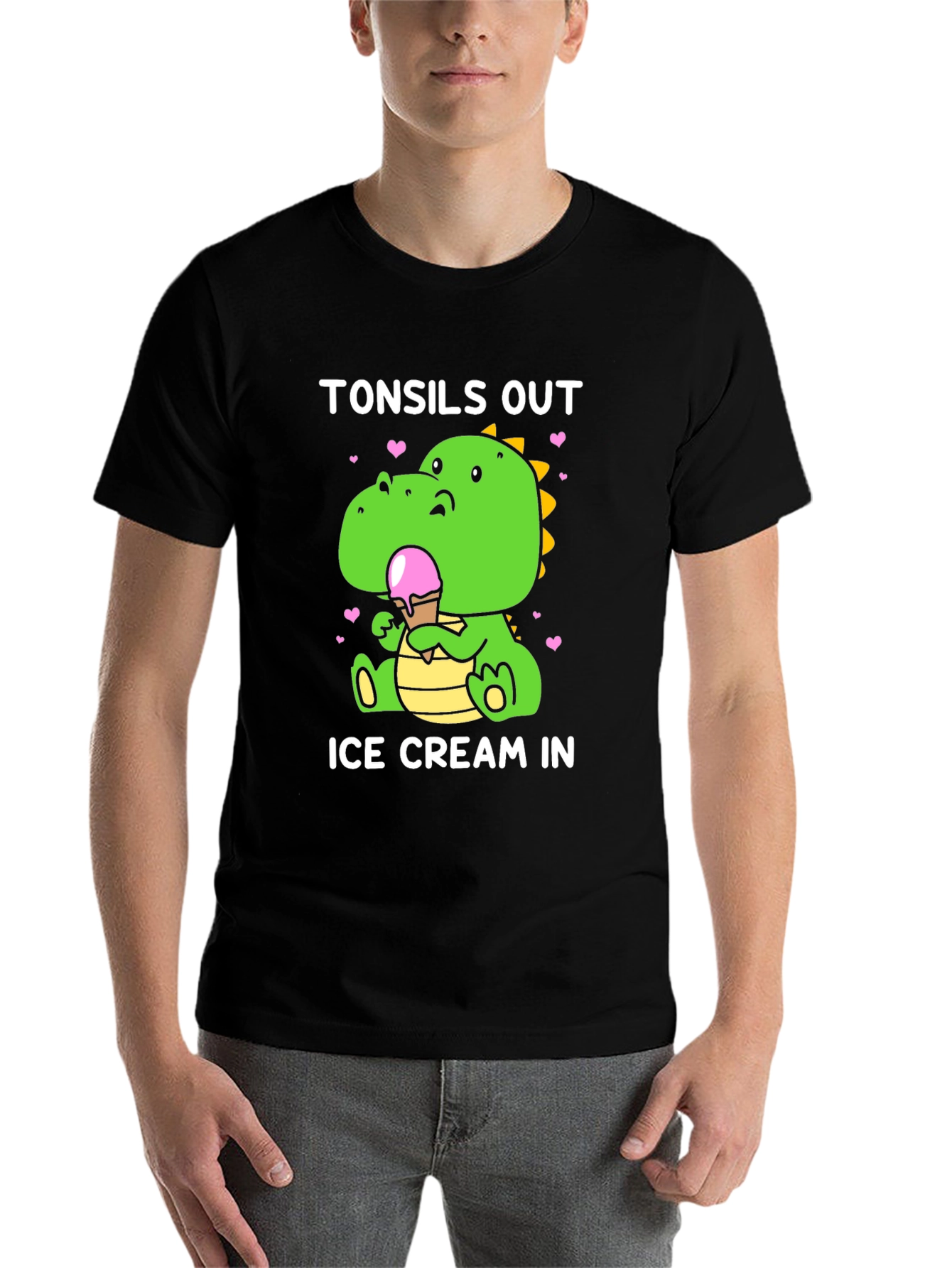 Black Tonsils Out Ice Cream In Dinosaur T-Shirt view 7