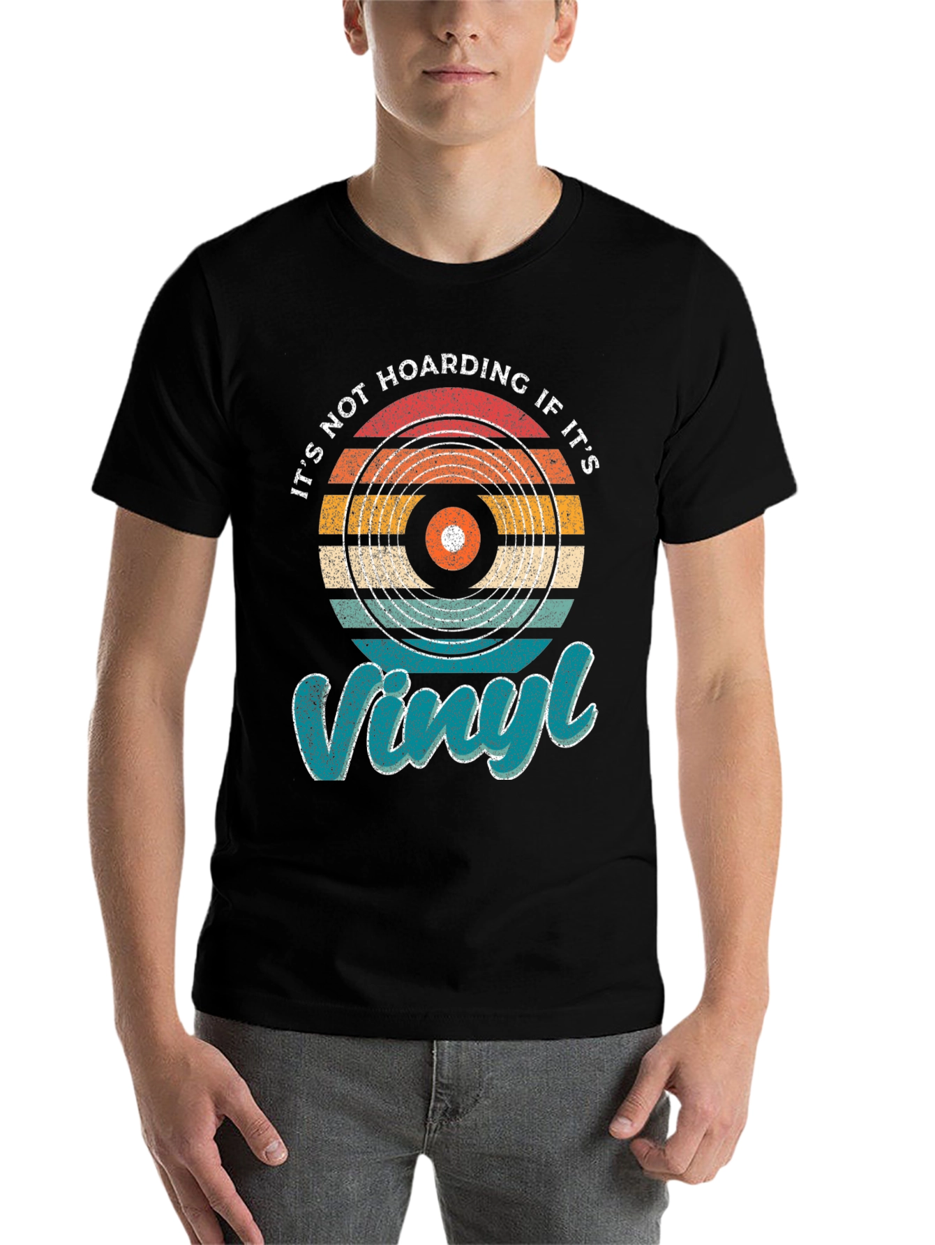 Black Vinyl Record Lover T-Shirt - It's Not Hoarding view 7
