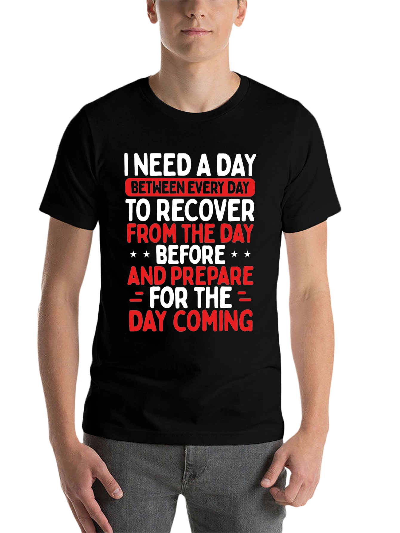 Black Funny Recovery Day T-Shirt view 7