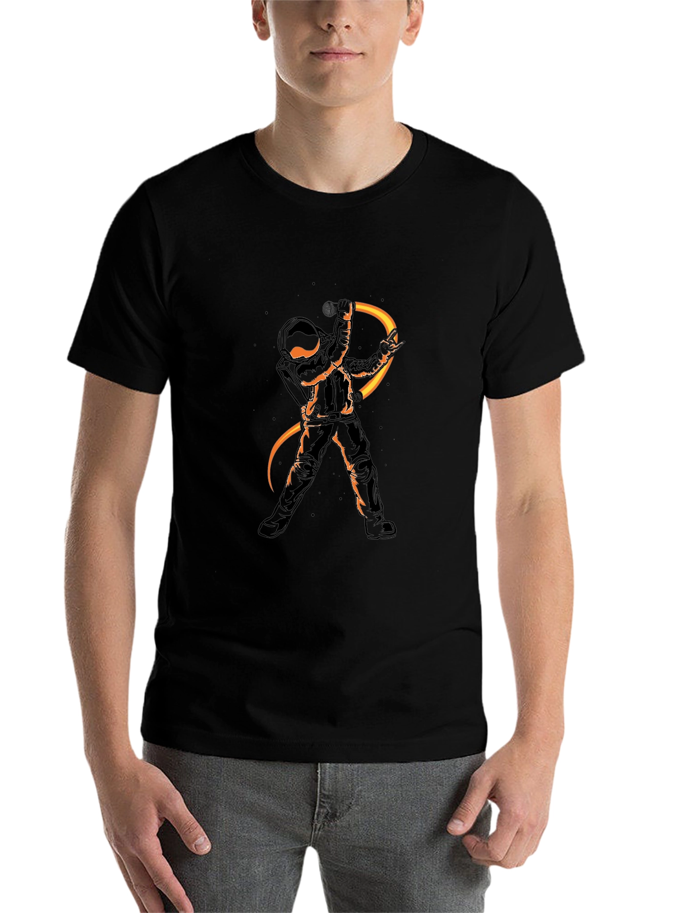 Black Astronaut Graphic Tee - Rock On in Style! view 7
