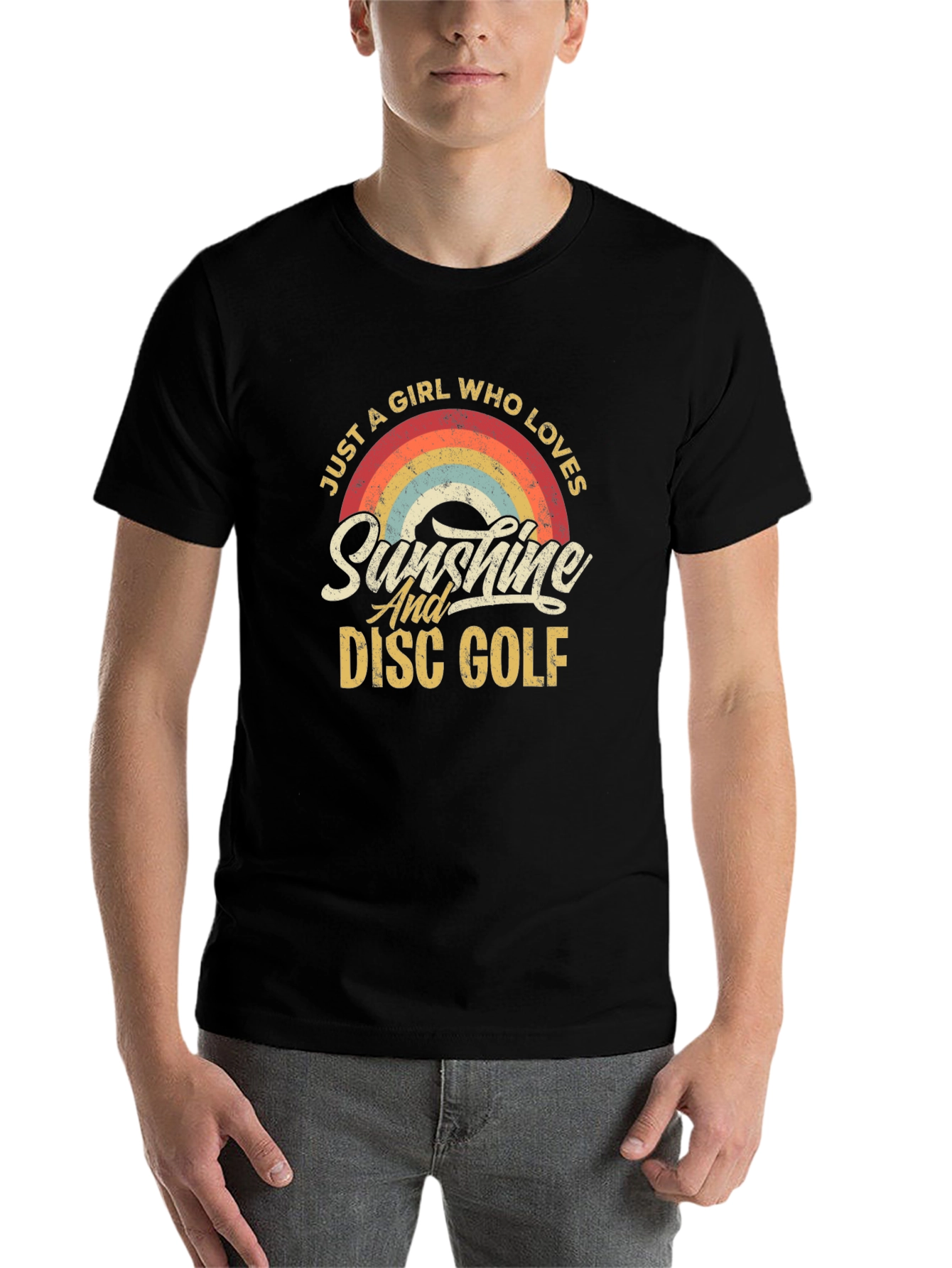 Black Sunshine & Disc Golf Graphic Tee view 7