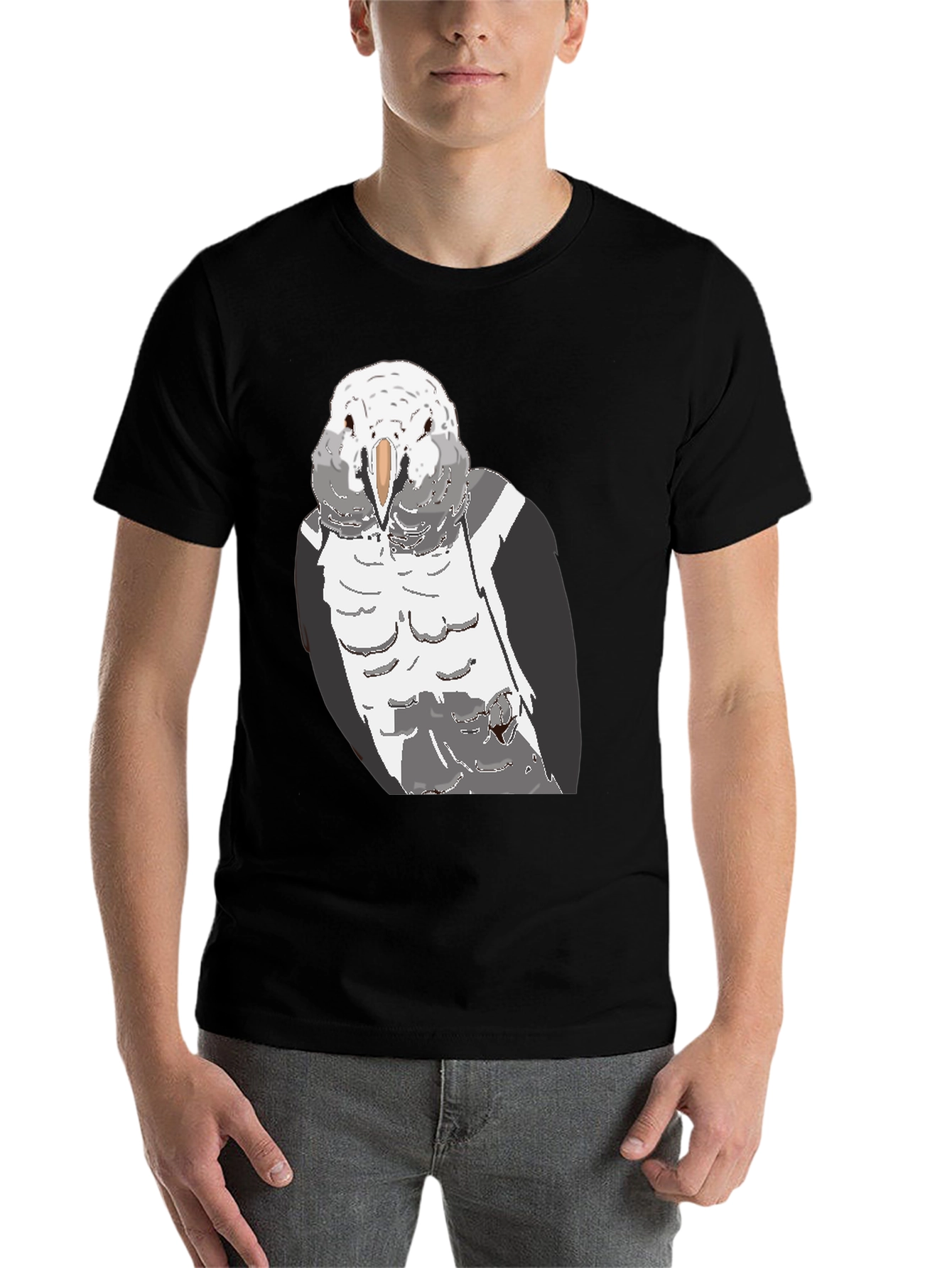 Black Parrot Graphic T-Shirt - Men's Casual Tee view 7