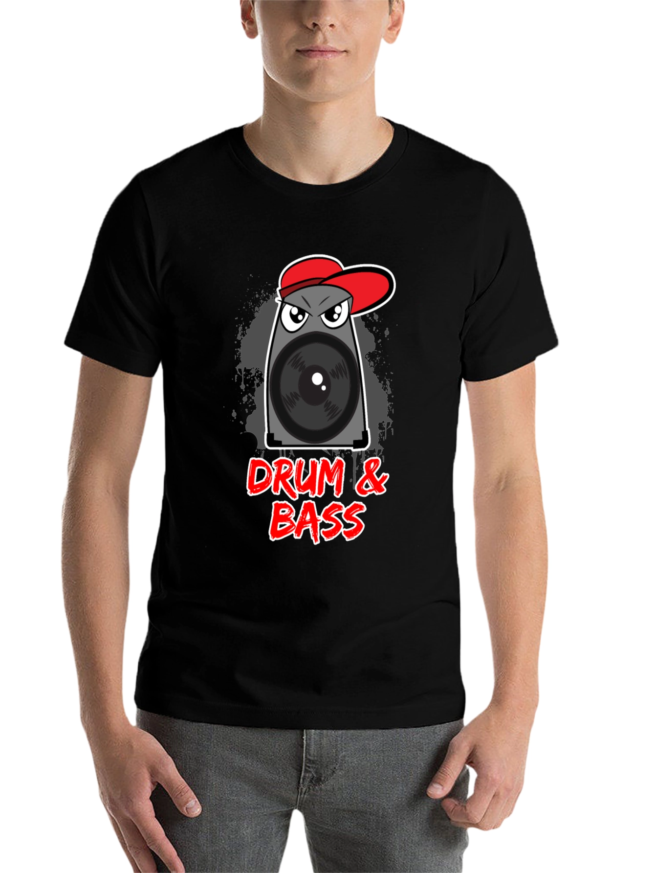 Black Drum & Bass Speaker T-Shirt view 7