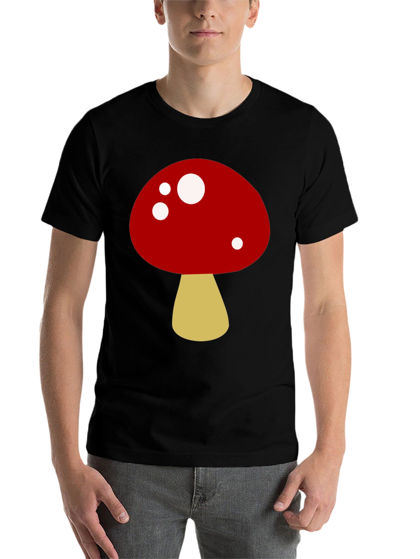 Black Mushroom Graphic Tee - Fun, Casual Style view 7