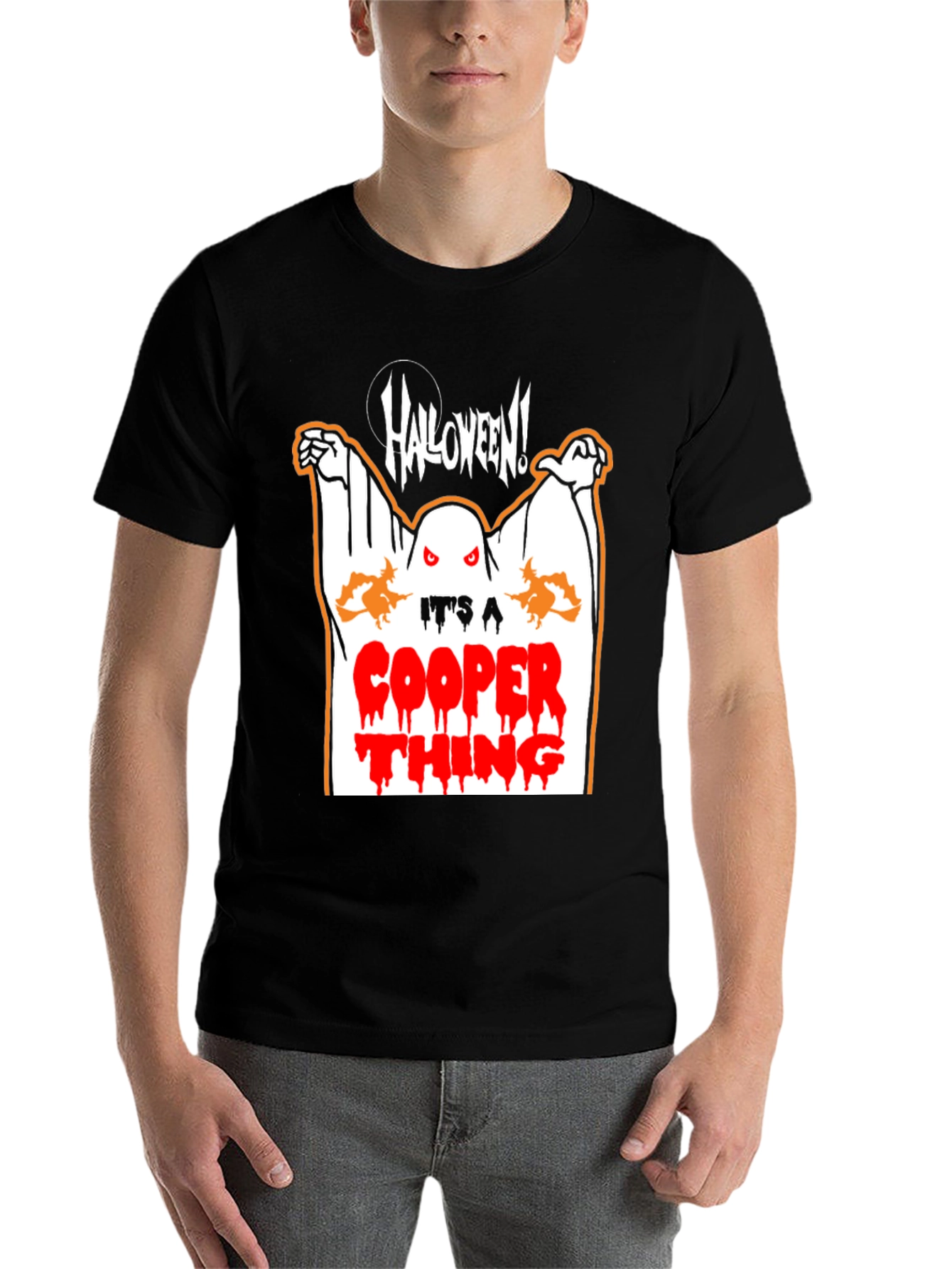 Black Halloween Ghost T-Shirt - It's a Cooper Thing! view 7
