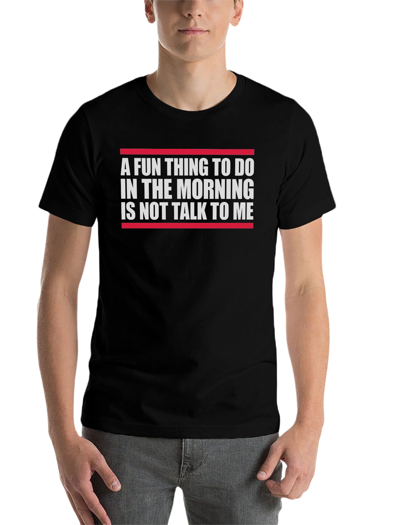Black Funny Morning Humor T-Shirt - Do Not Talk to Me view 7
