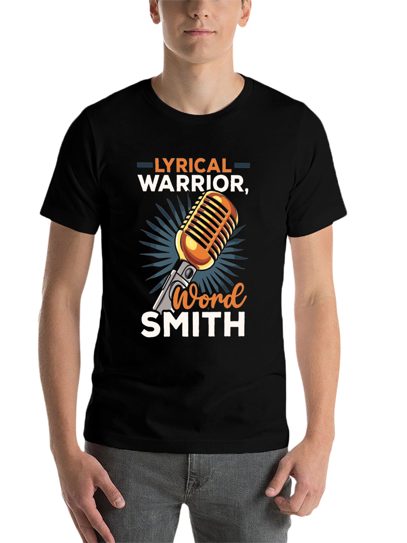 Black Lyrical Warrior Word Smith Graphic T-Shirt view 7