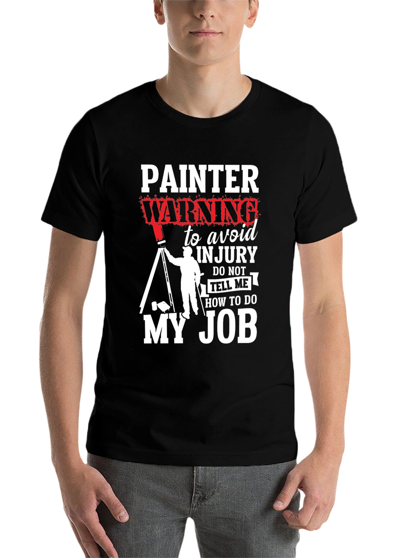 Black Painter Warning Graphic T-Shirt view 7