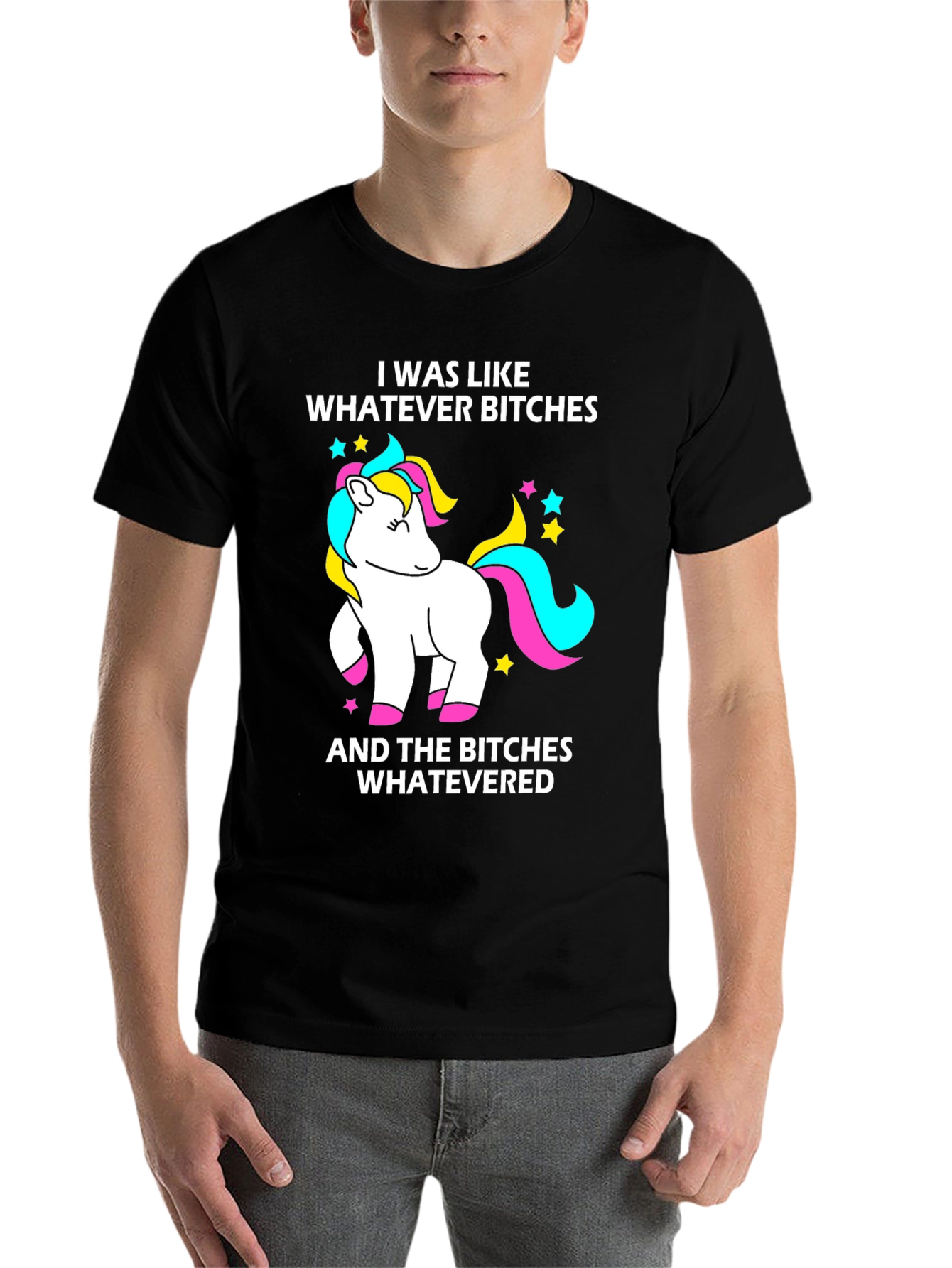 Black Unicorn Graphic Tee - I Was Like Whatever view 7