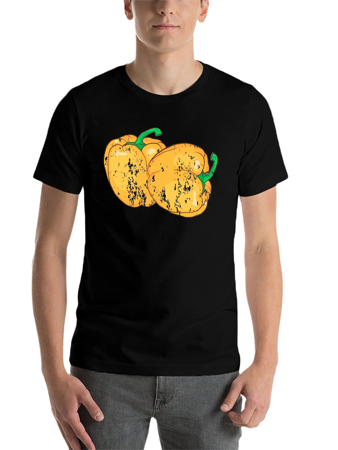 Black Yellow Pepper Graphic T-Shirt view 7