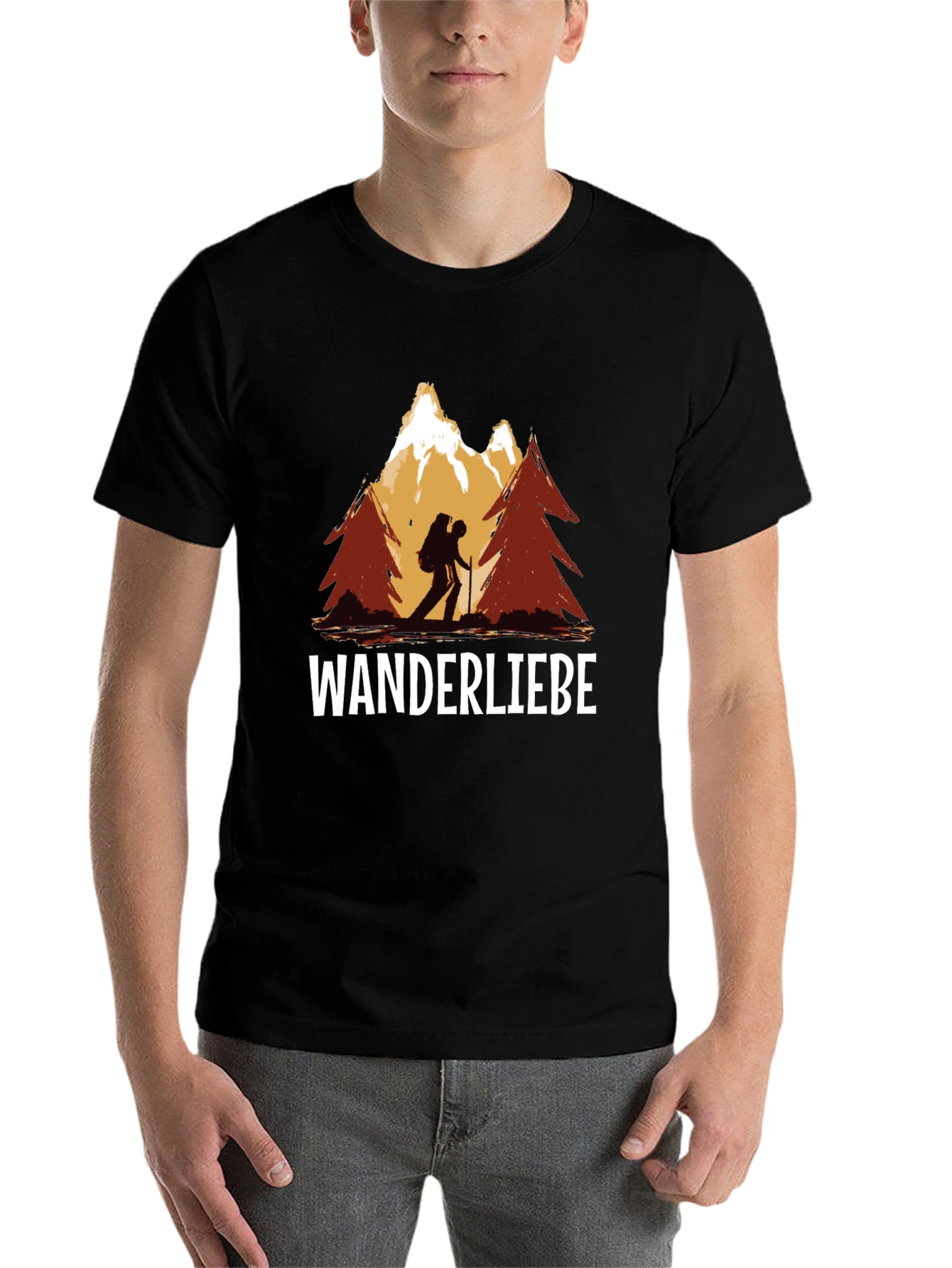 Black Wanderliebe Hiking T-Shirt - Mountain Adventure view 7