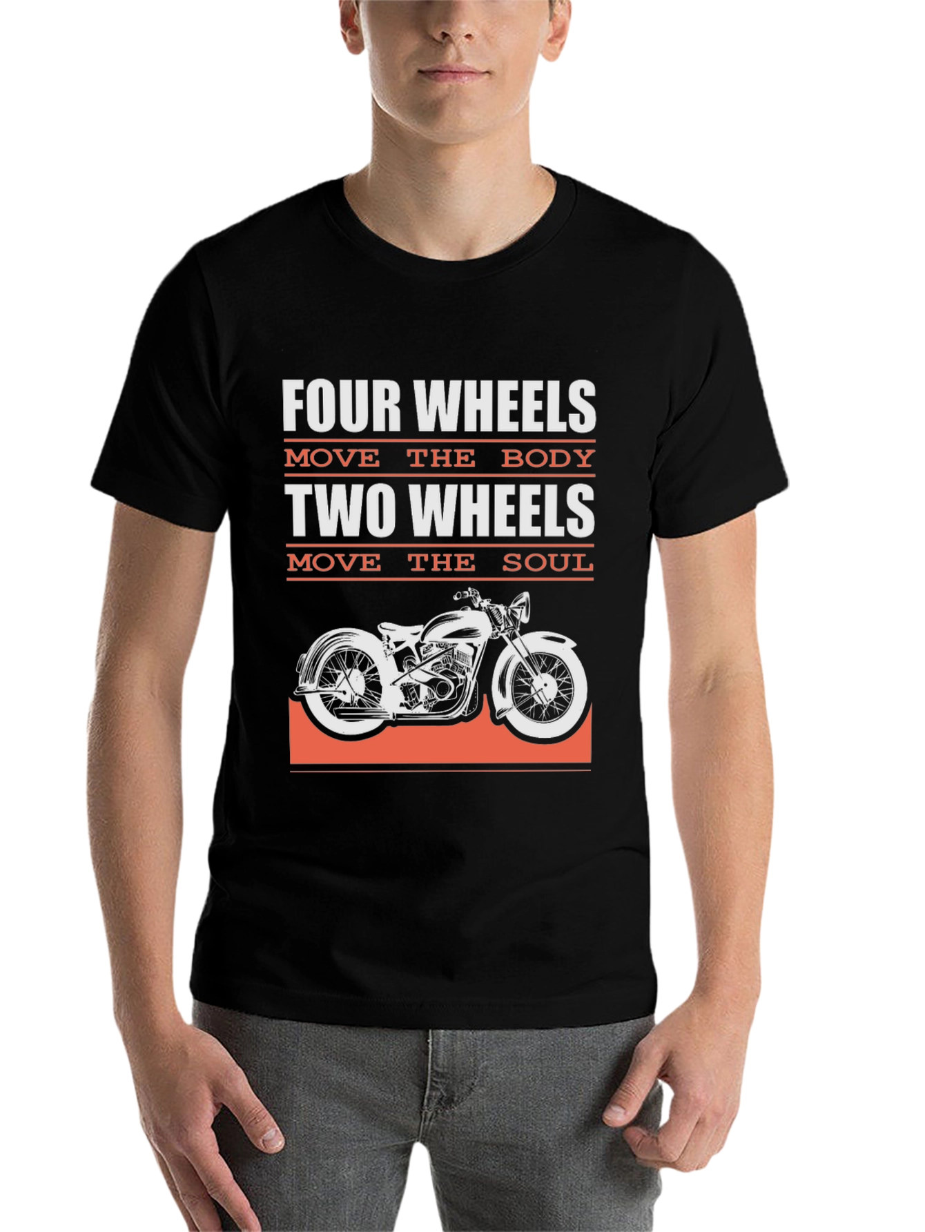 Black Two Wheels Move the Soul Graphic Tee view 7