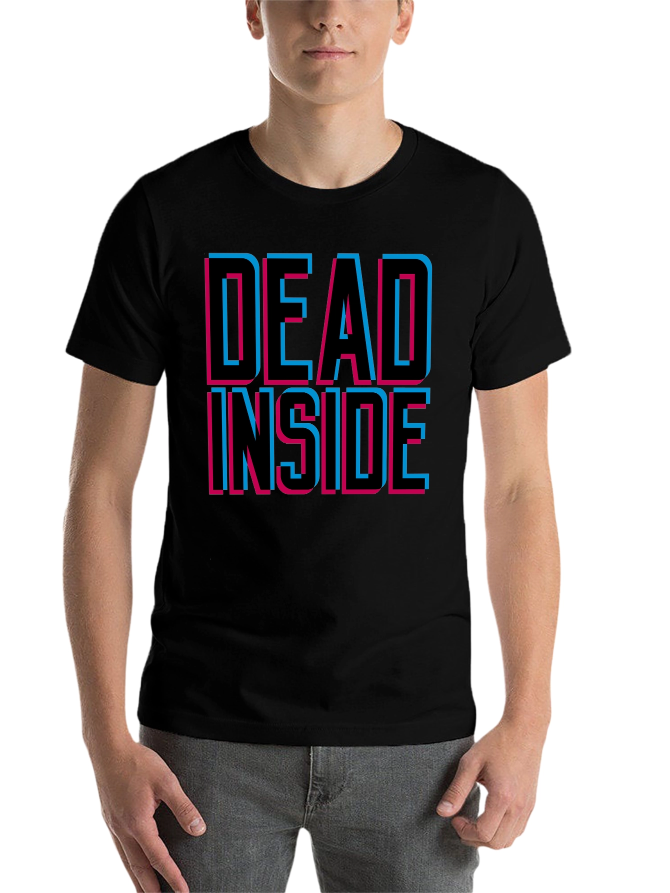 Black Dead Inside Graphic Tee - Trendy Unisex T-Shirt view 7