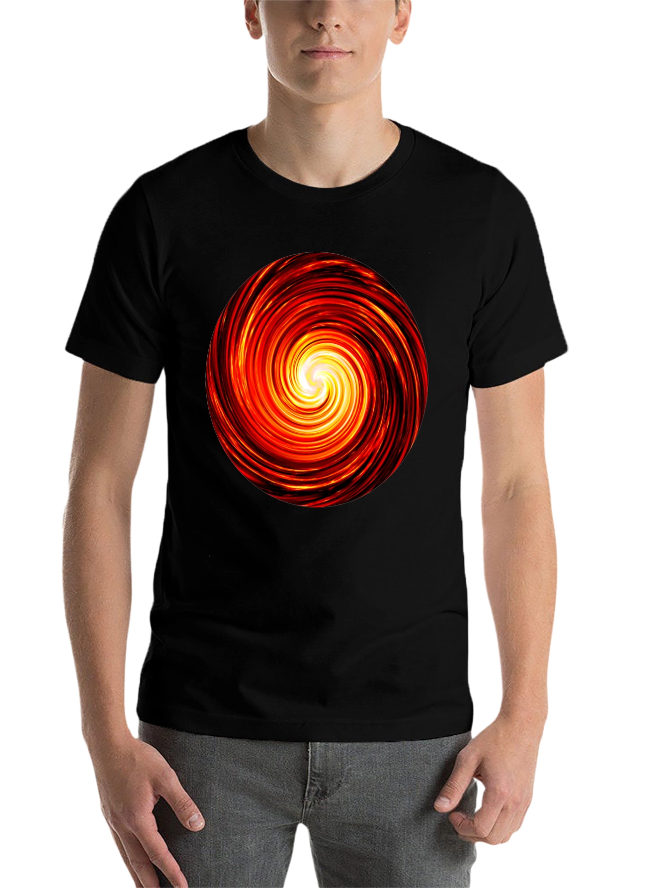Black Fiery Vortex Black T-Shirt view 7