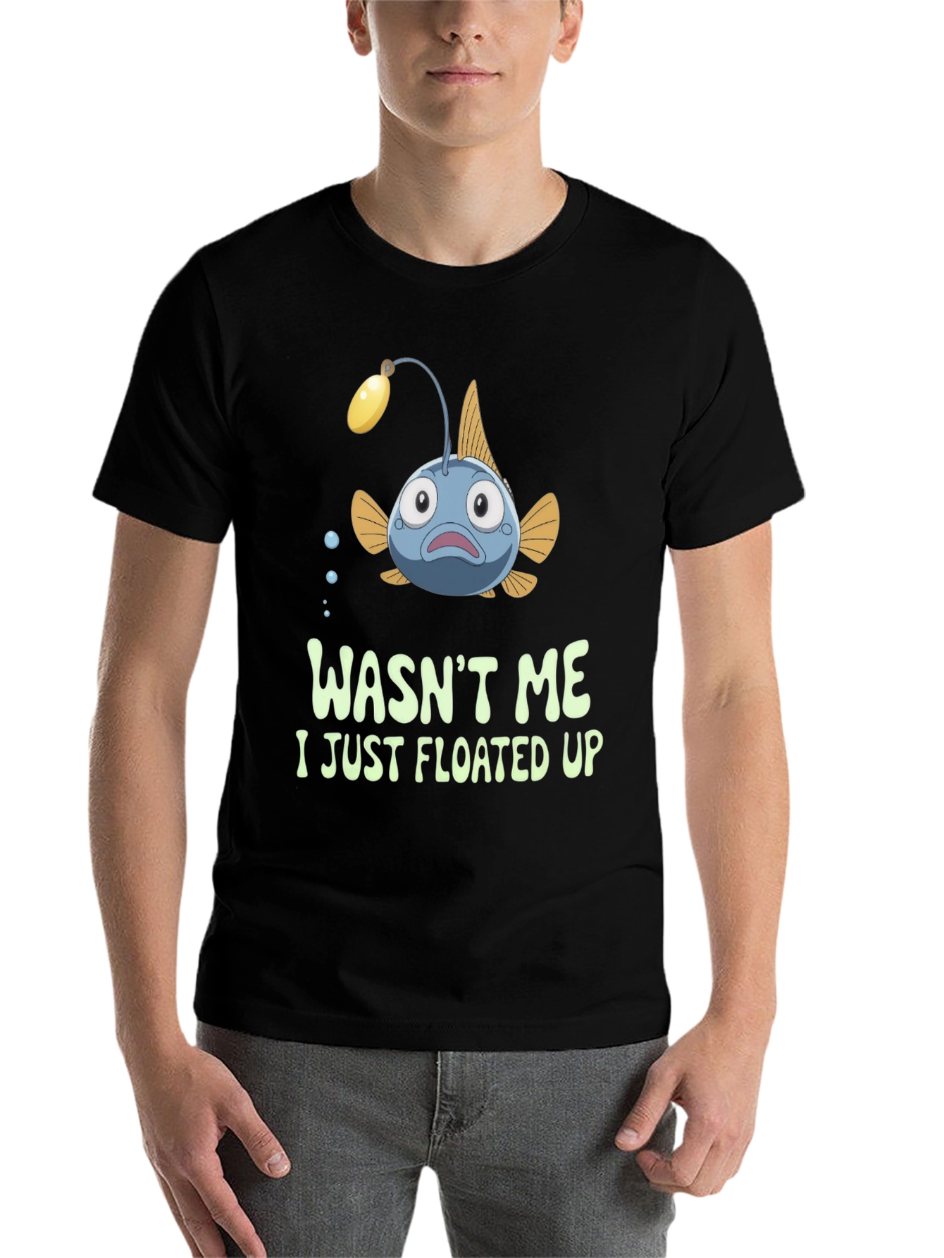 Black Funny Anglerfish T-Shirt - Wasn't Me view 7