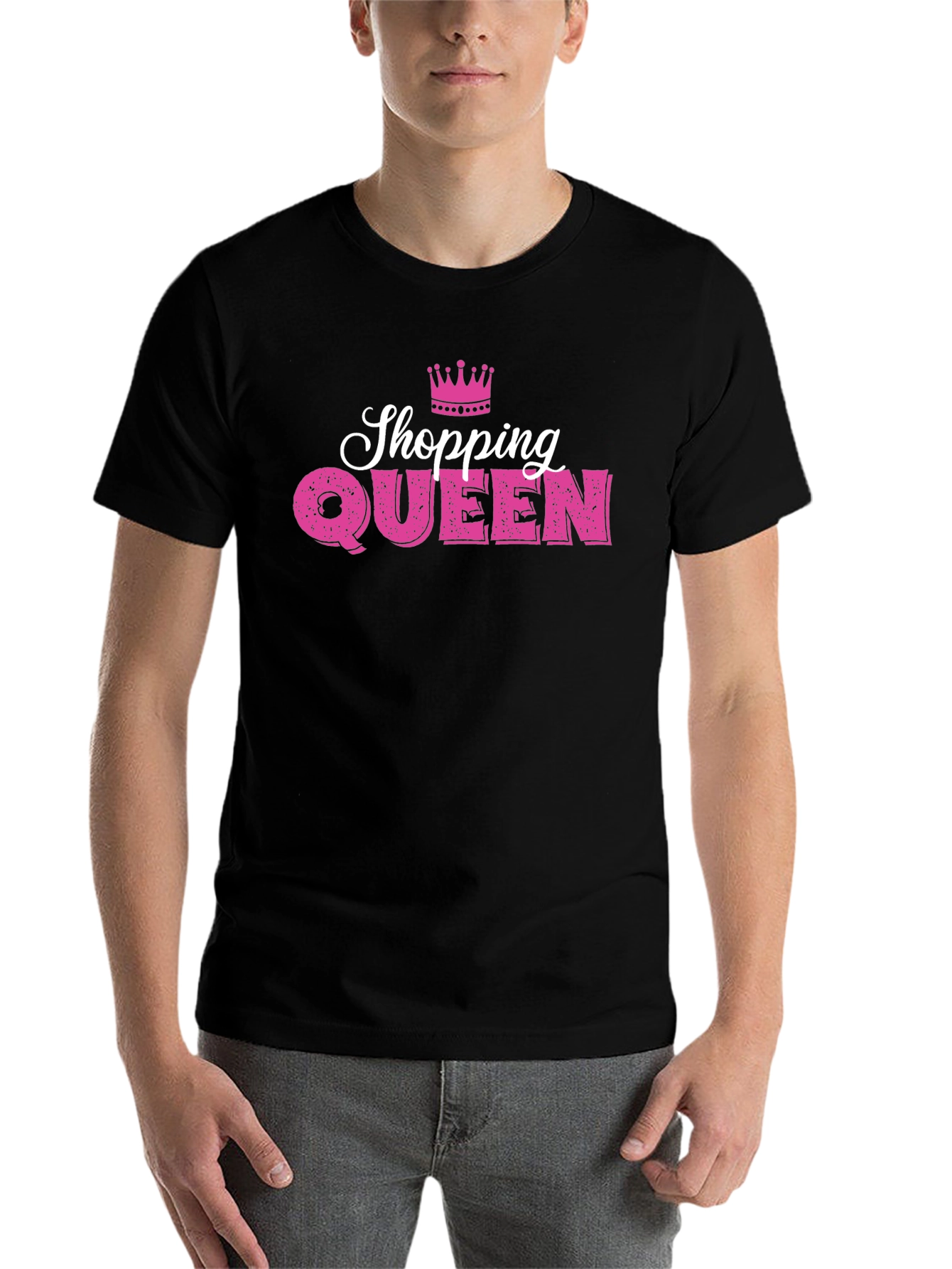 Black Shopping Queen T-Shirt - Stylish & Fun Design view 7