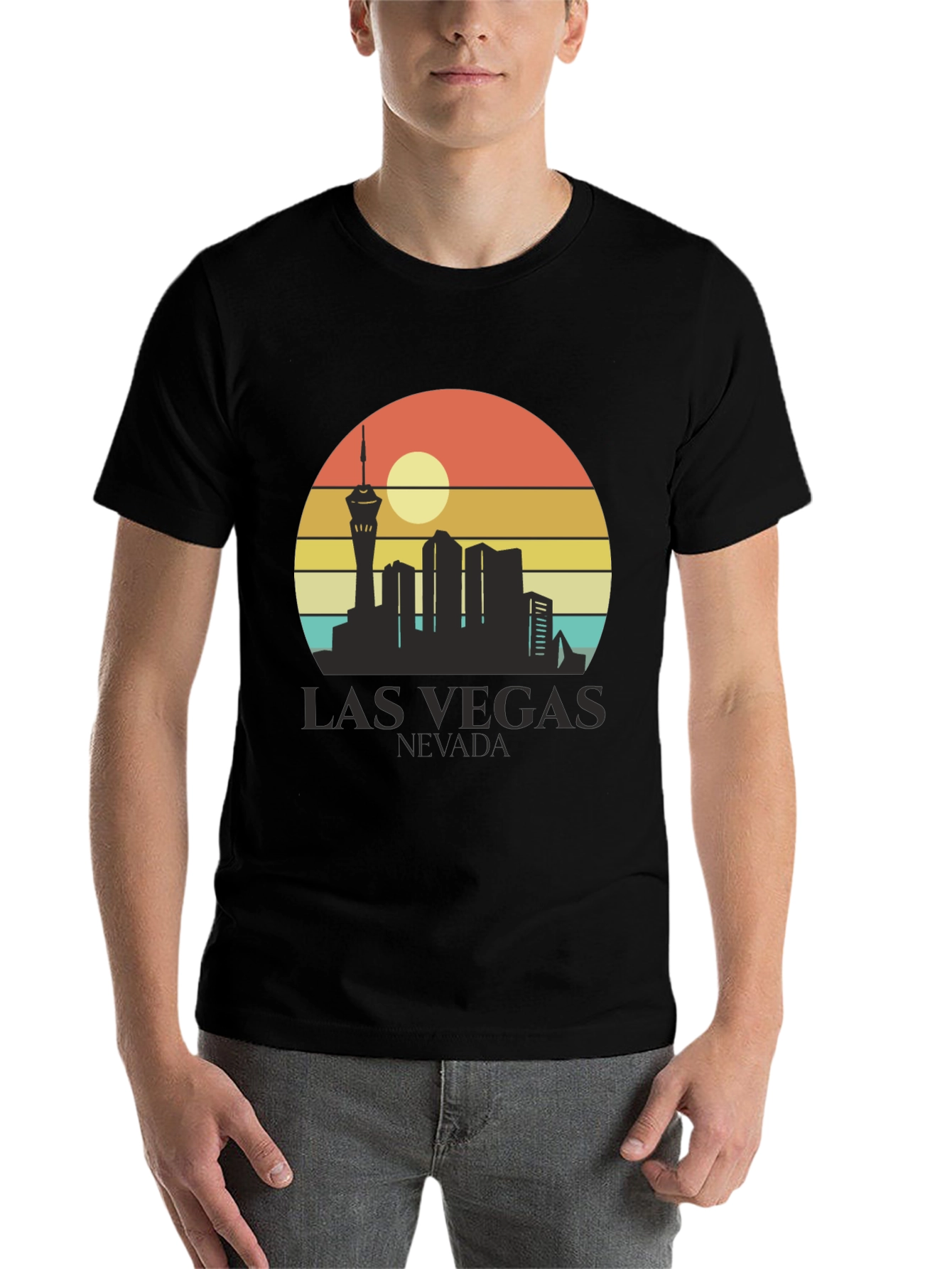Black Las Vegas Nevada Skyline Graphic Tee view 7