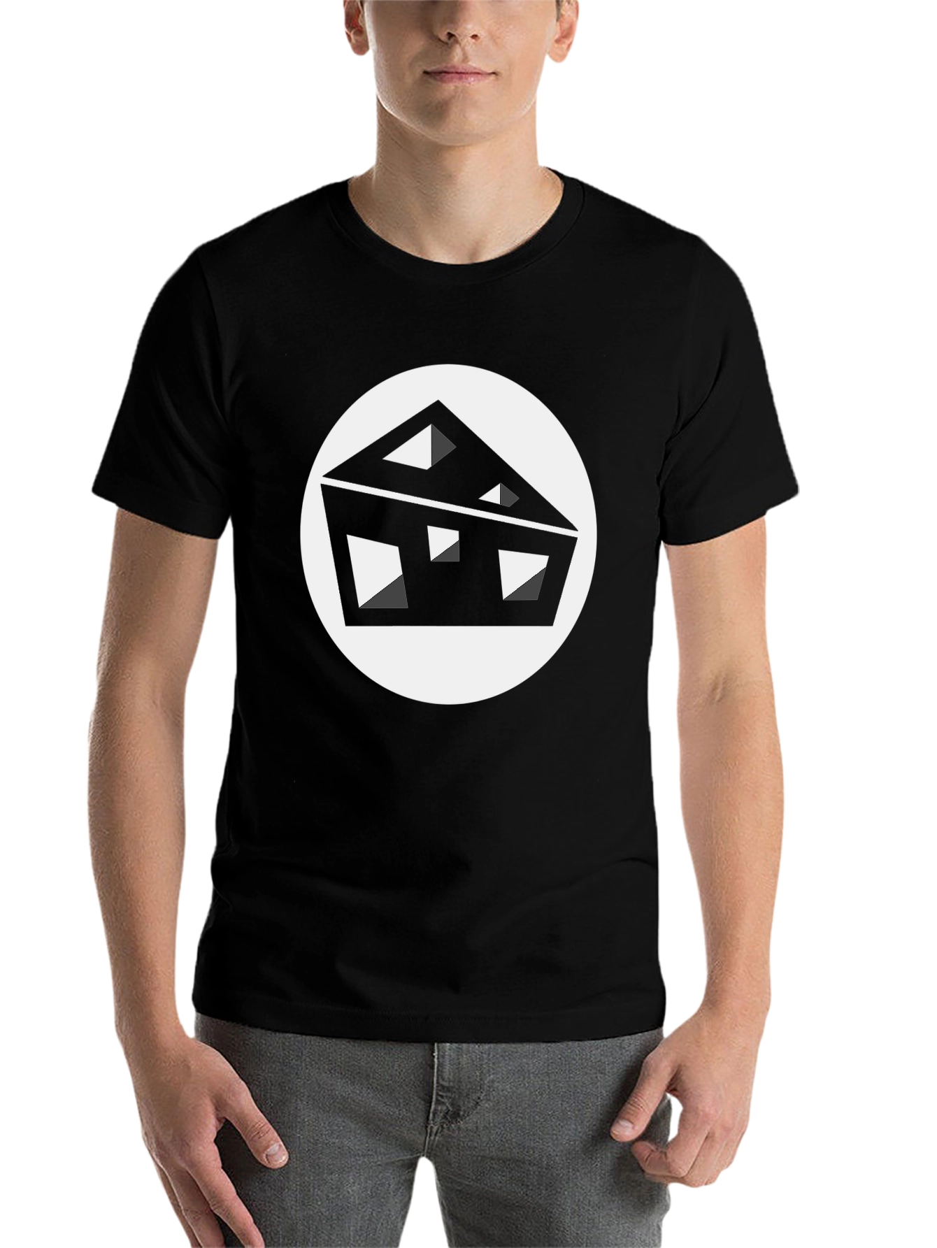 Black Modern Abstract Tee - Black view 7
