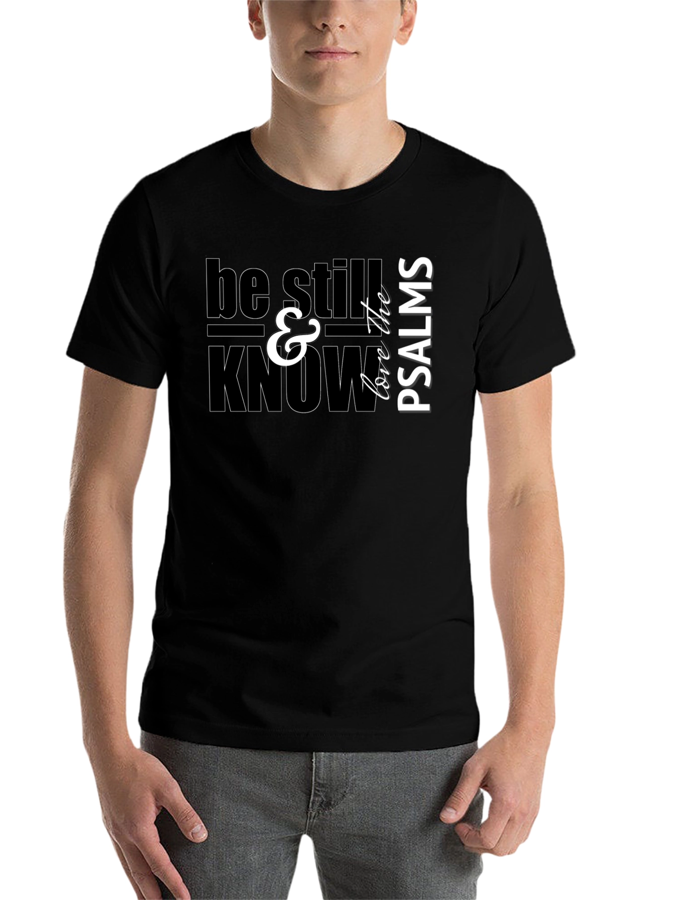 Black Be Still & Know Psalms Graphic T-Shirt view 7