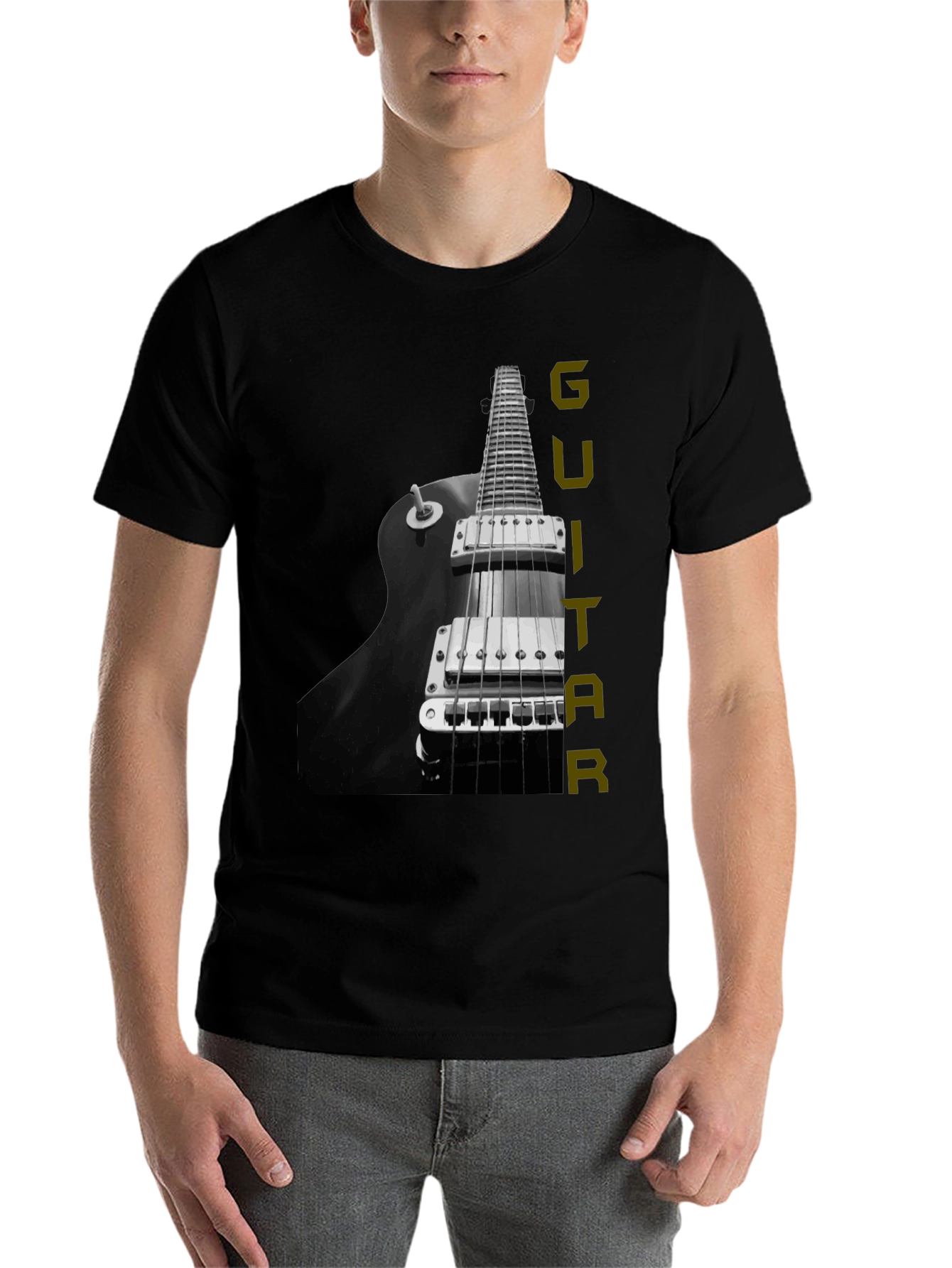 Black Guitar Graphic Tee - Musician T-Shirt view 7