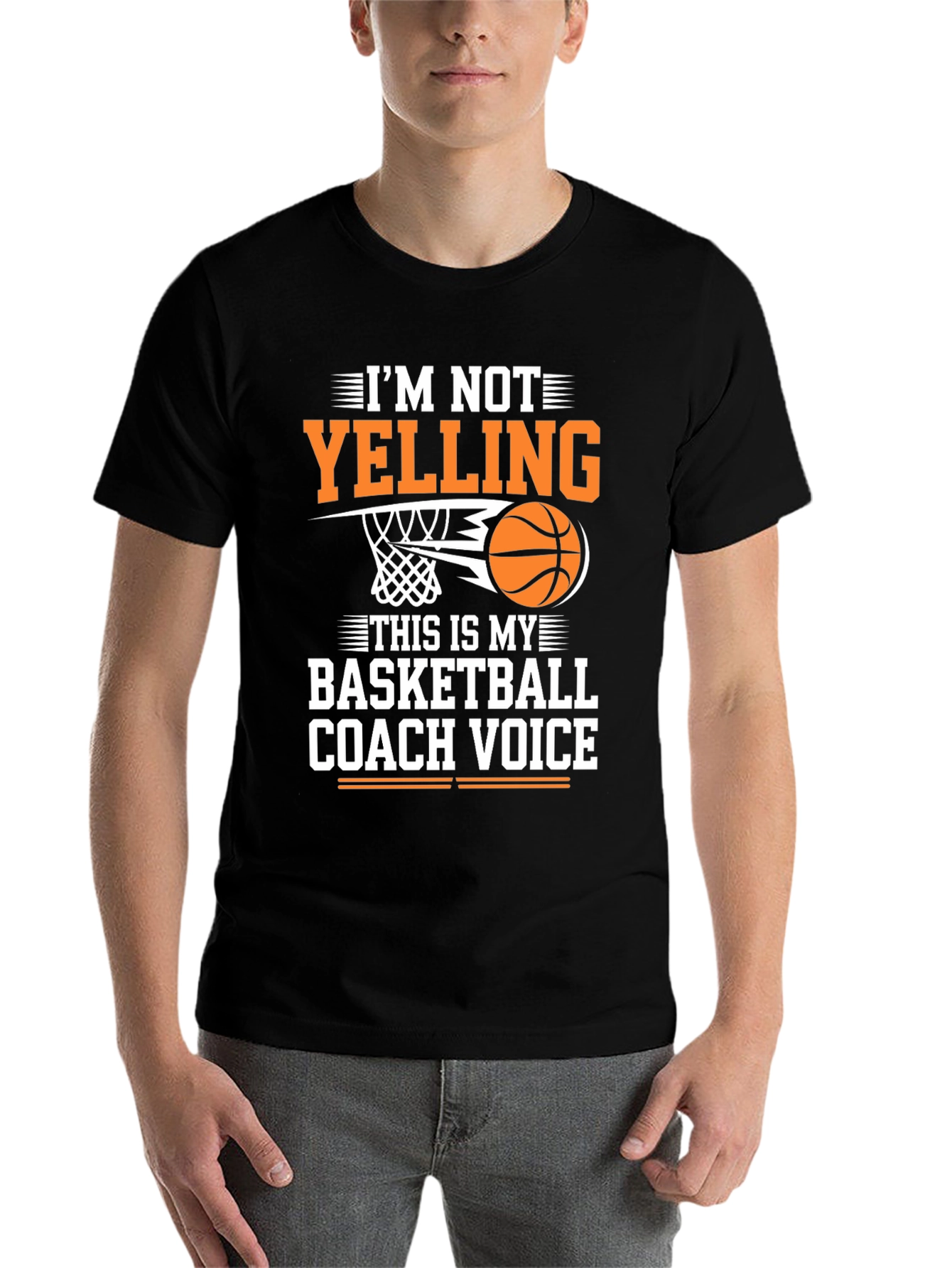 Black Basketball Coach Voice T-Shirt - Funny Sports Tee view 7