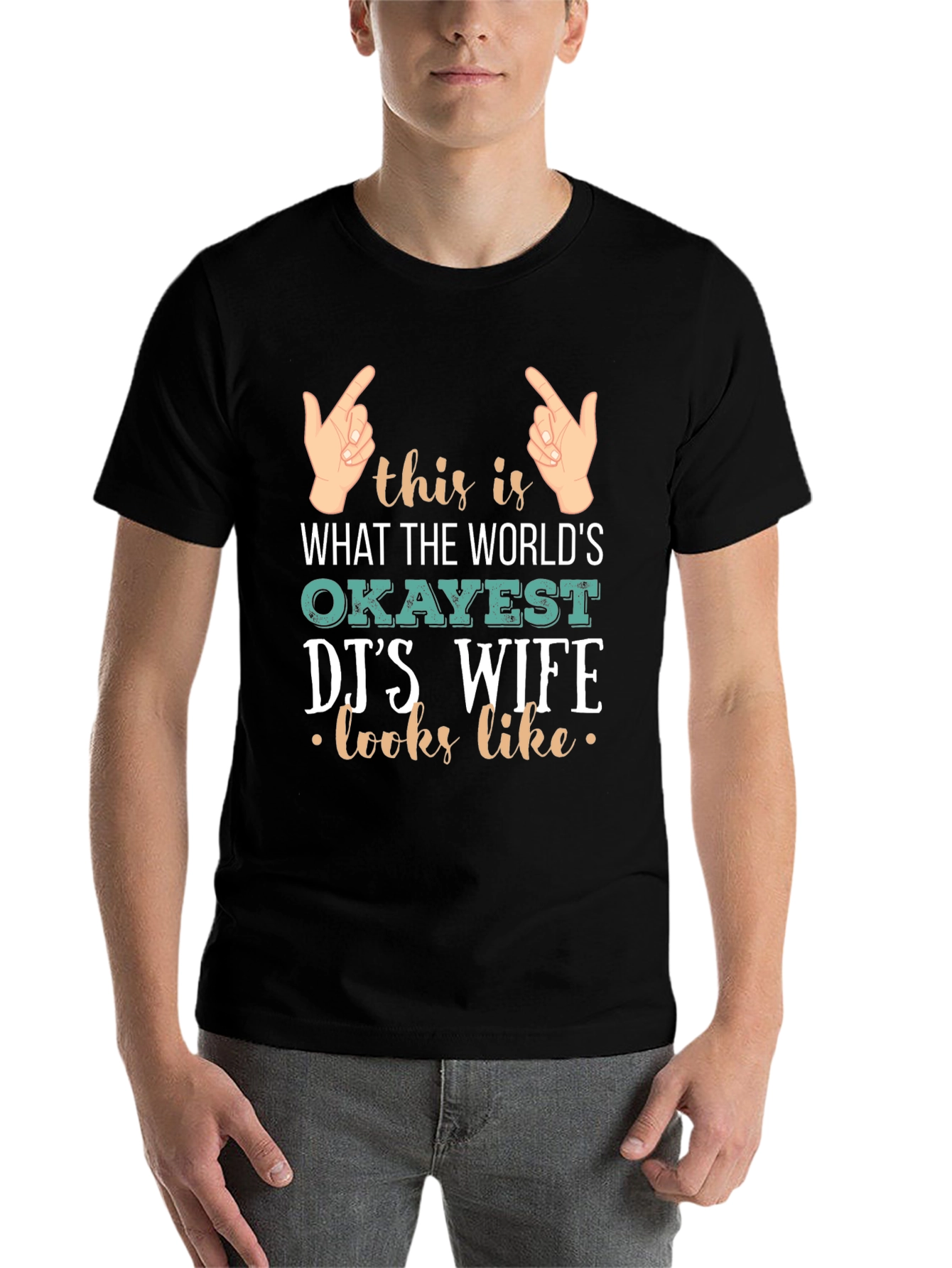 Black Okayest DJ's Wife T-Shirt - Novelty Graphic Tee view 7