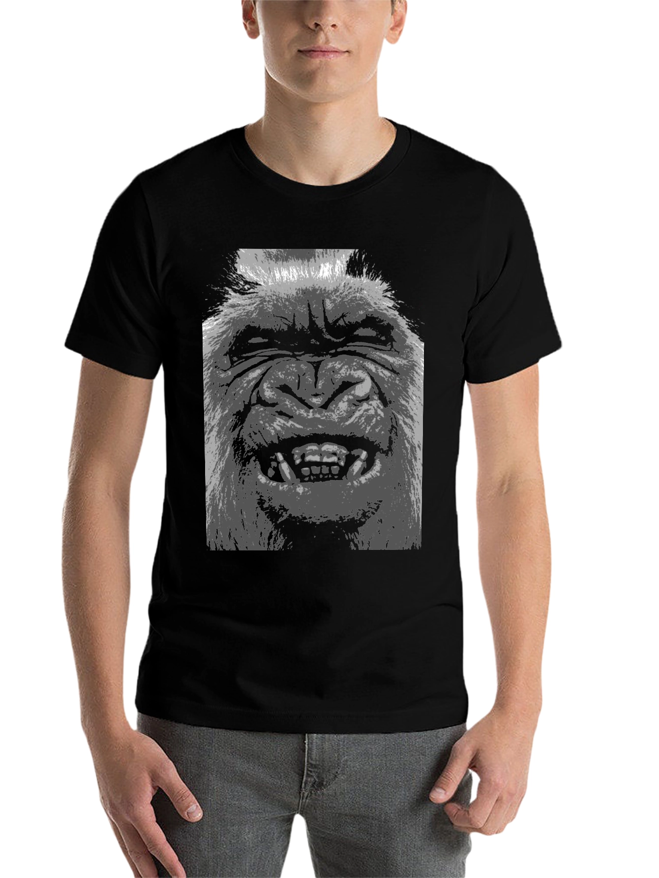 Black Bigfoot Graphic Tee - Black Cotton T-Shirt view 7