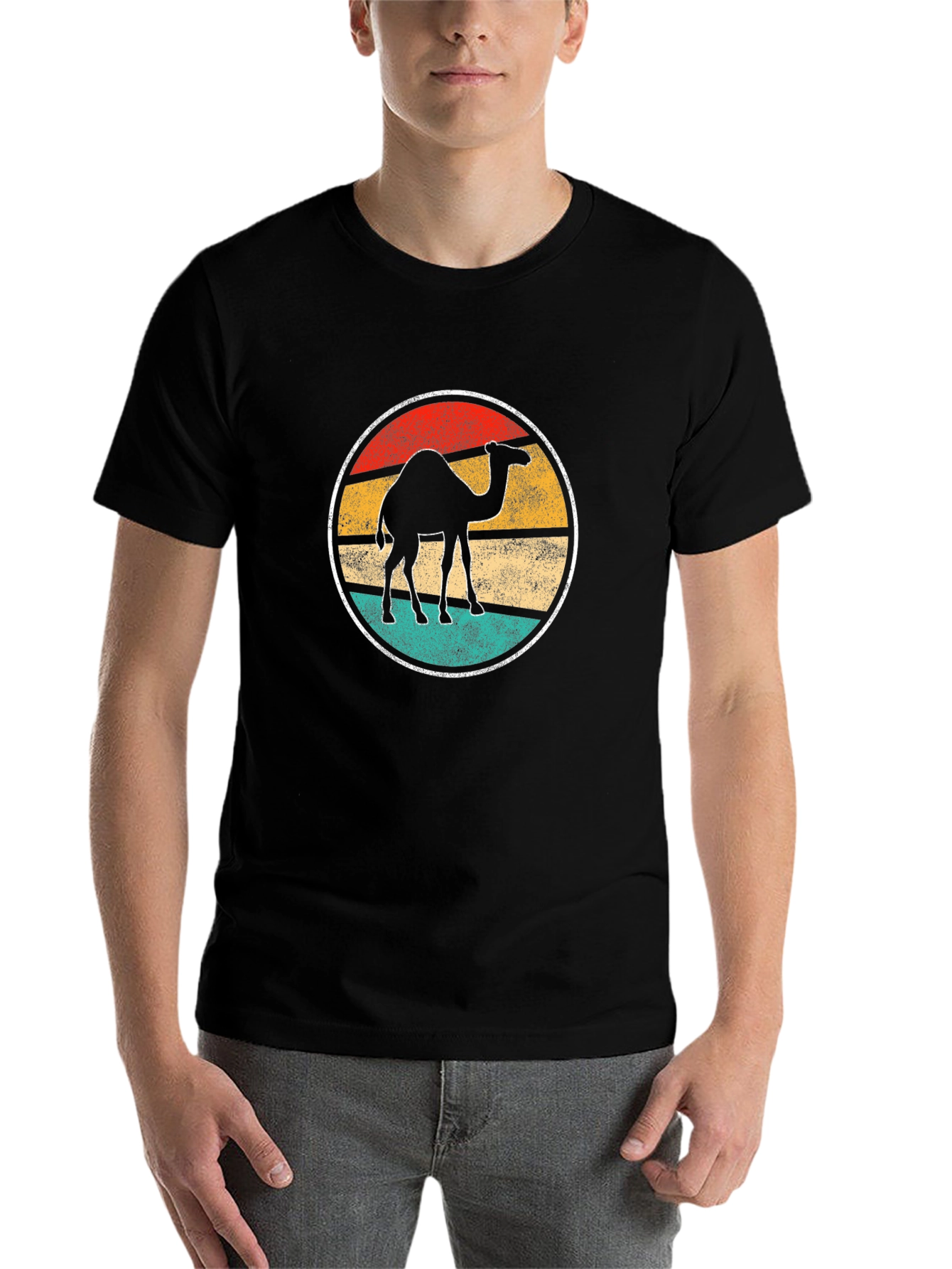 Black Retro Camel Graphic Tee - Black T-Shirt view 7