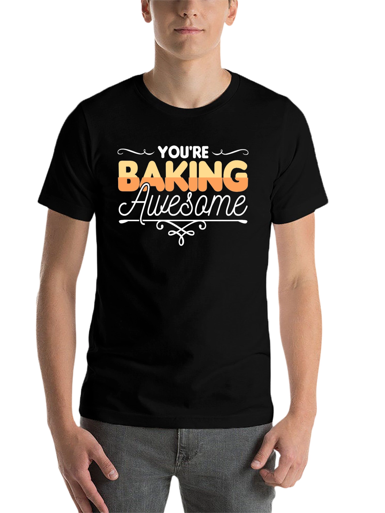 Black You're Baking Awesome Graphic T-Shirt view 7