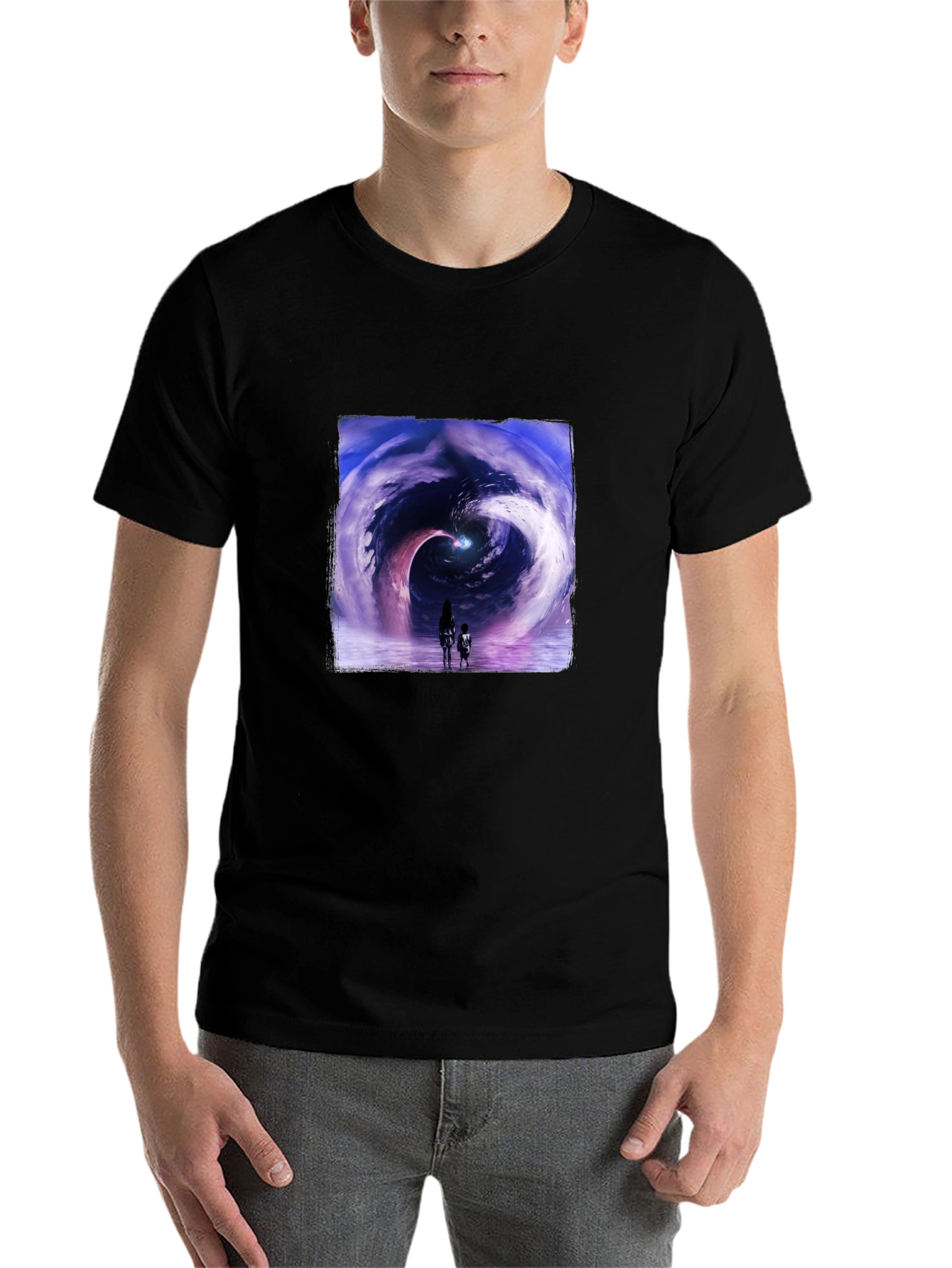 Black Cosmic Journey Graphic T-Shirt - Black view 7