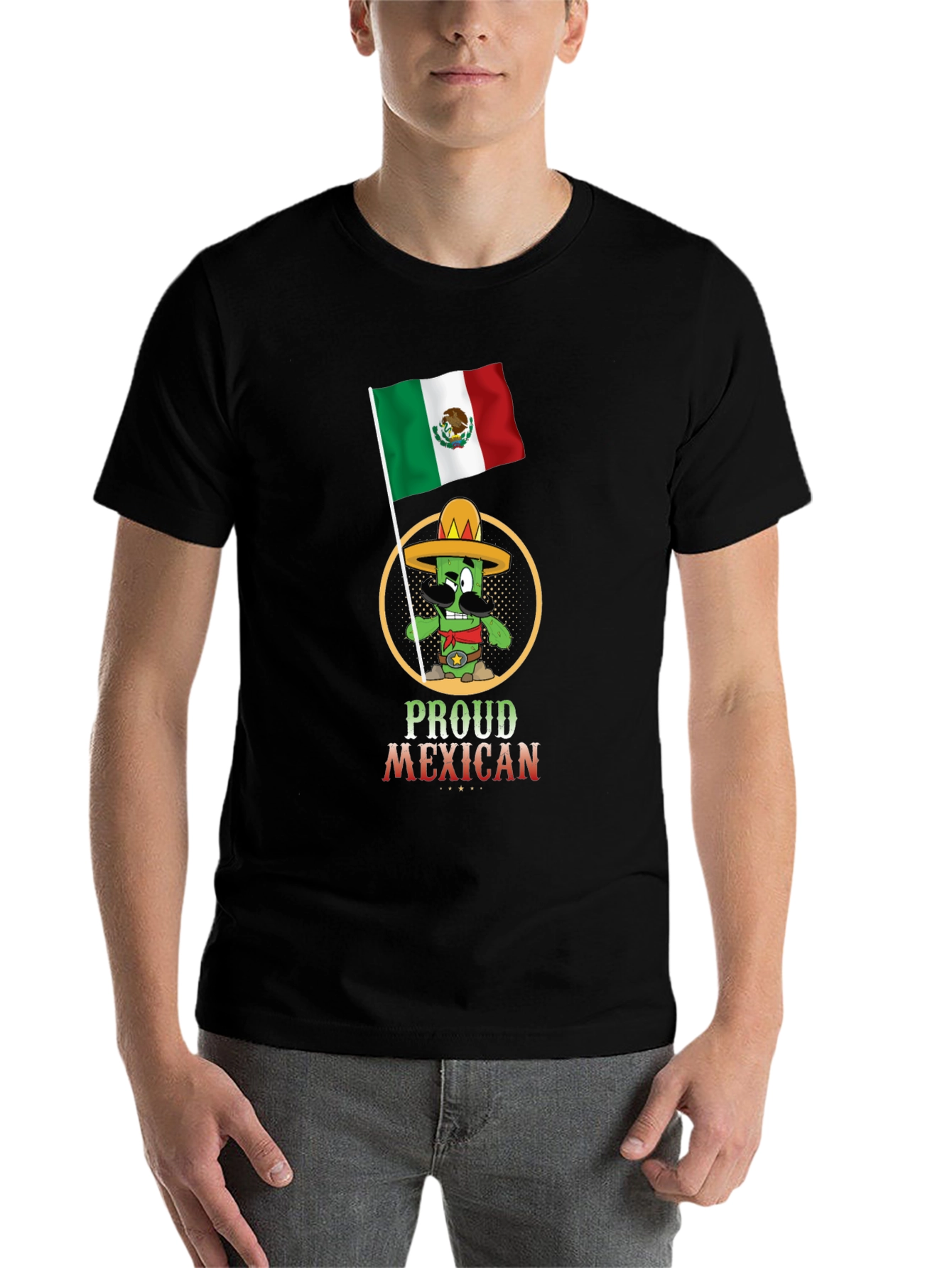 Black Proud Mexican T-Shirt - Cactus Graphic Tee view 7