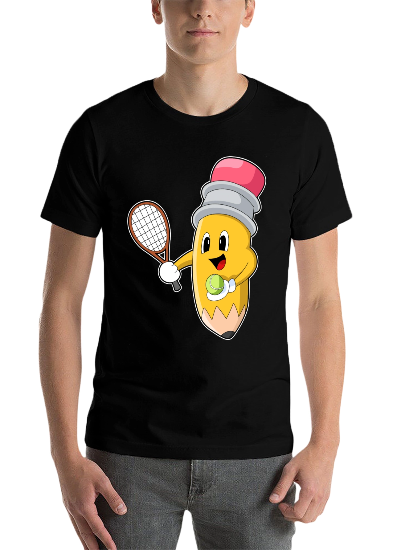 Tennis Pencil Graphic Tee - Funny Sport Shirt - 7