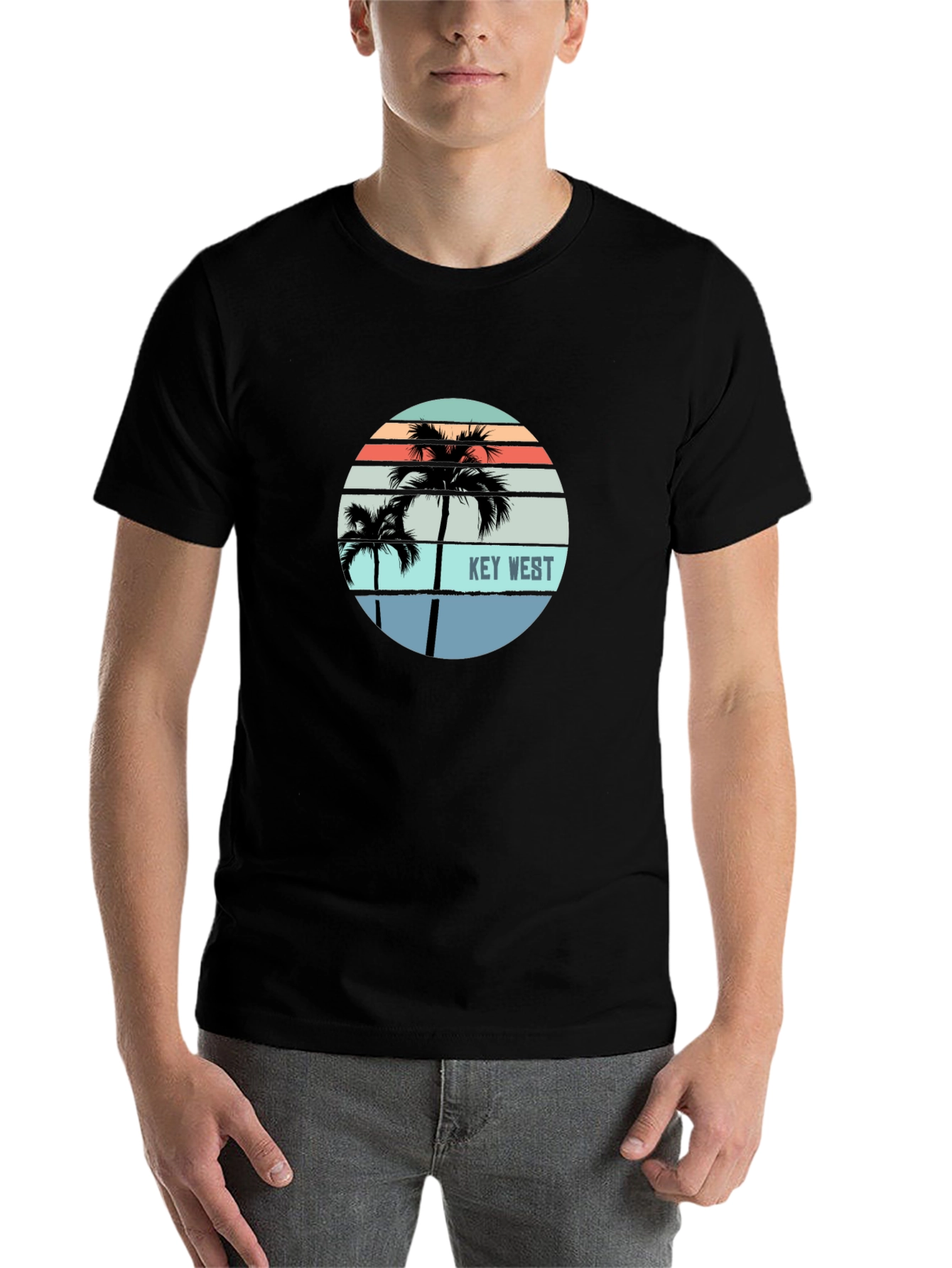 Black Key West Palm Tree Graphic Tee - Island Style view 7
